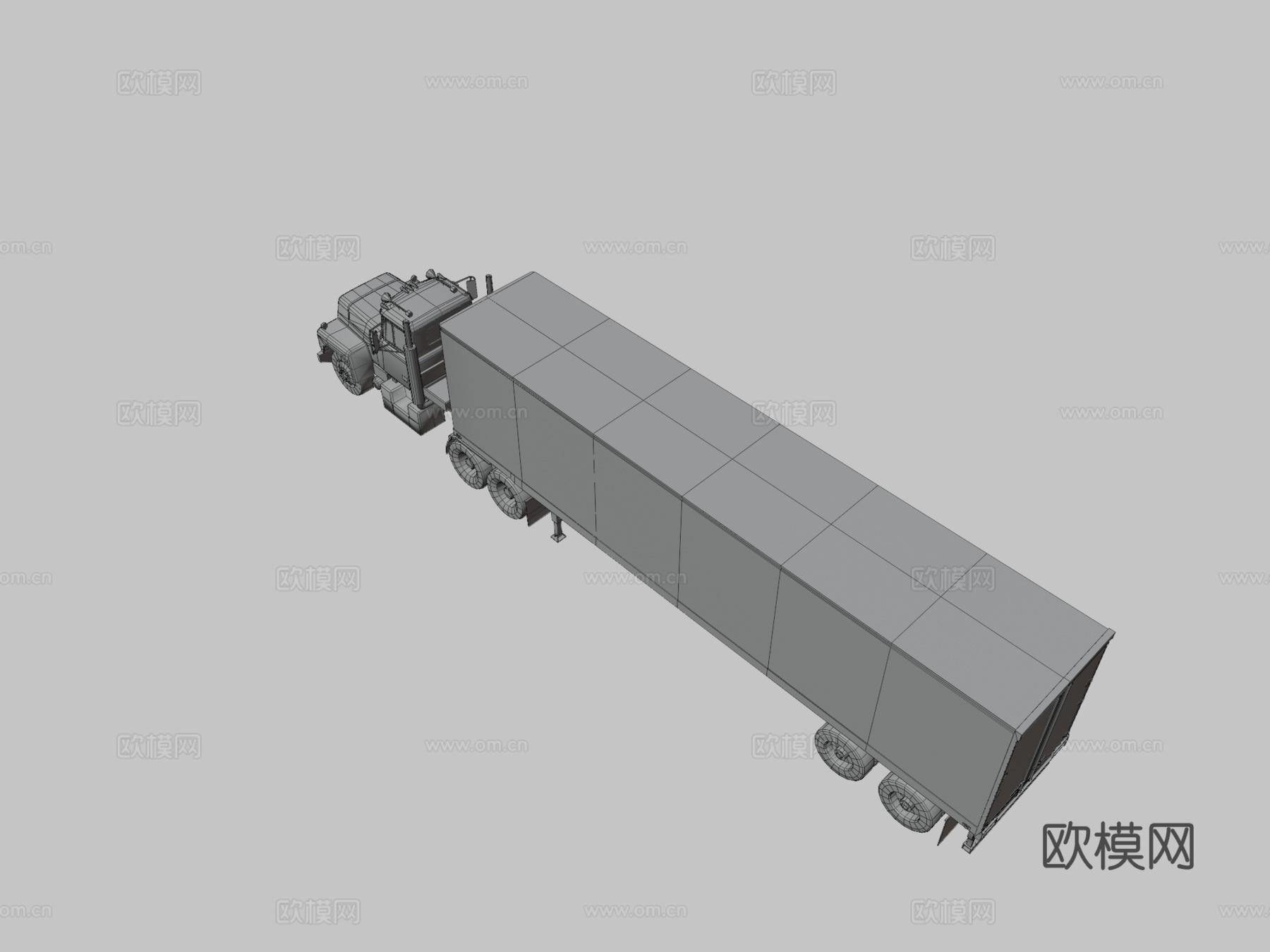 世纪80年代 半挂卡车 汽车3d模型