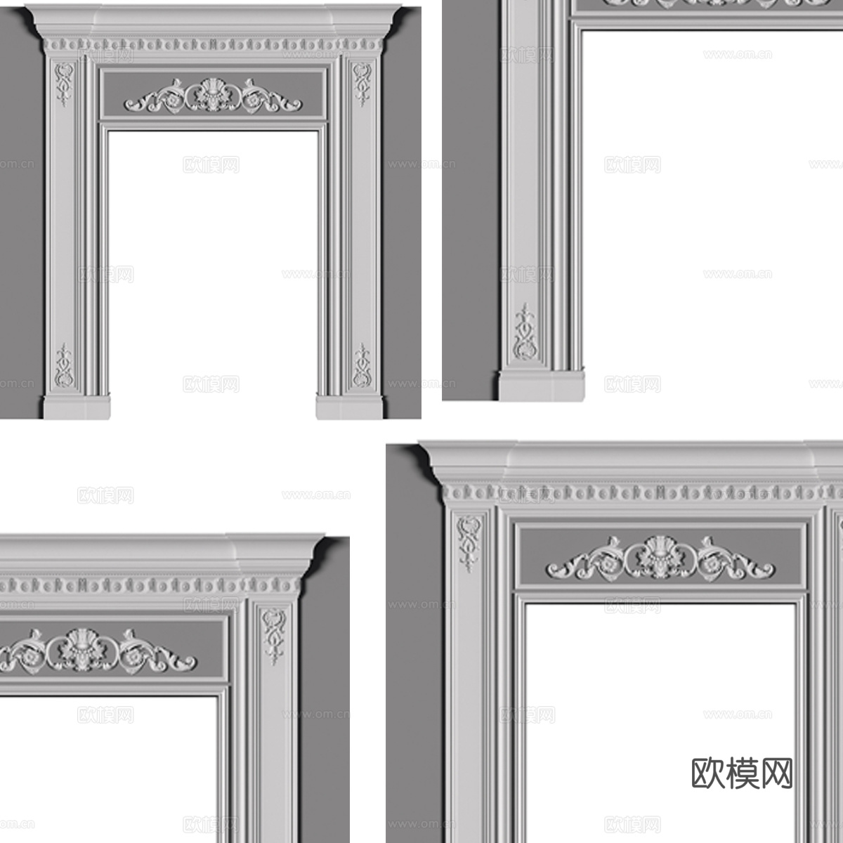 欧式门框 门楣 垭口3d模型