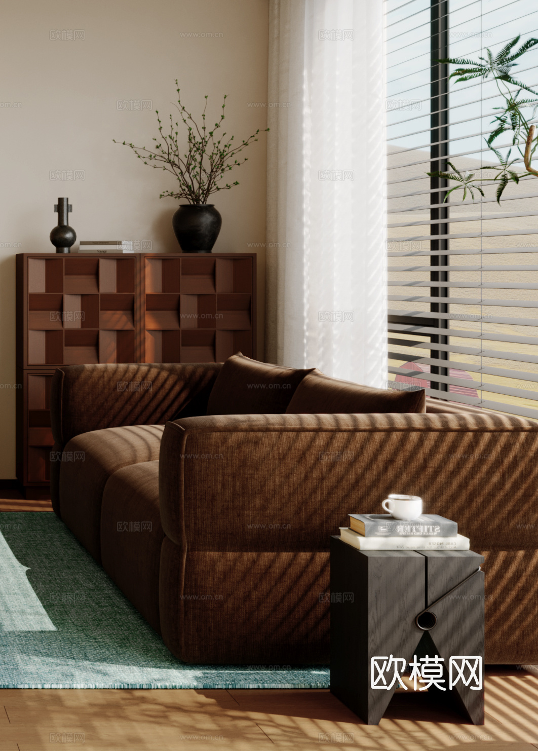 中古风客厅3d模型下载（渲染图3）