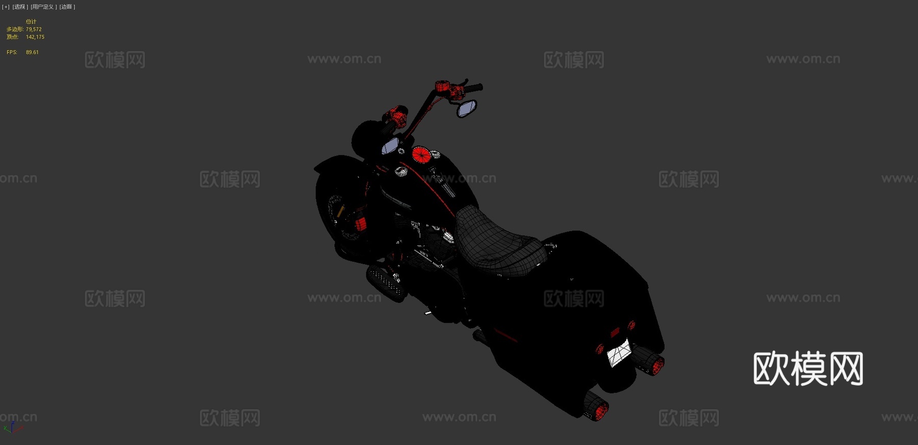 哈雷戴维森路王 摩托车 机车3d模型