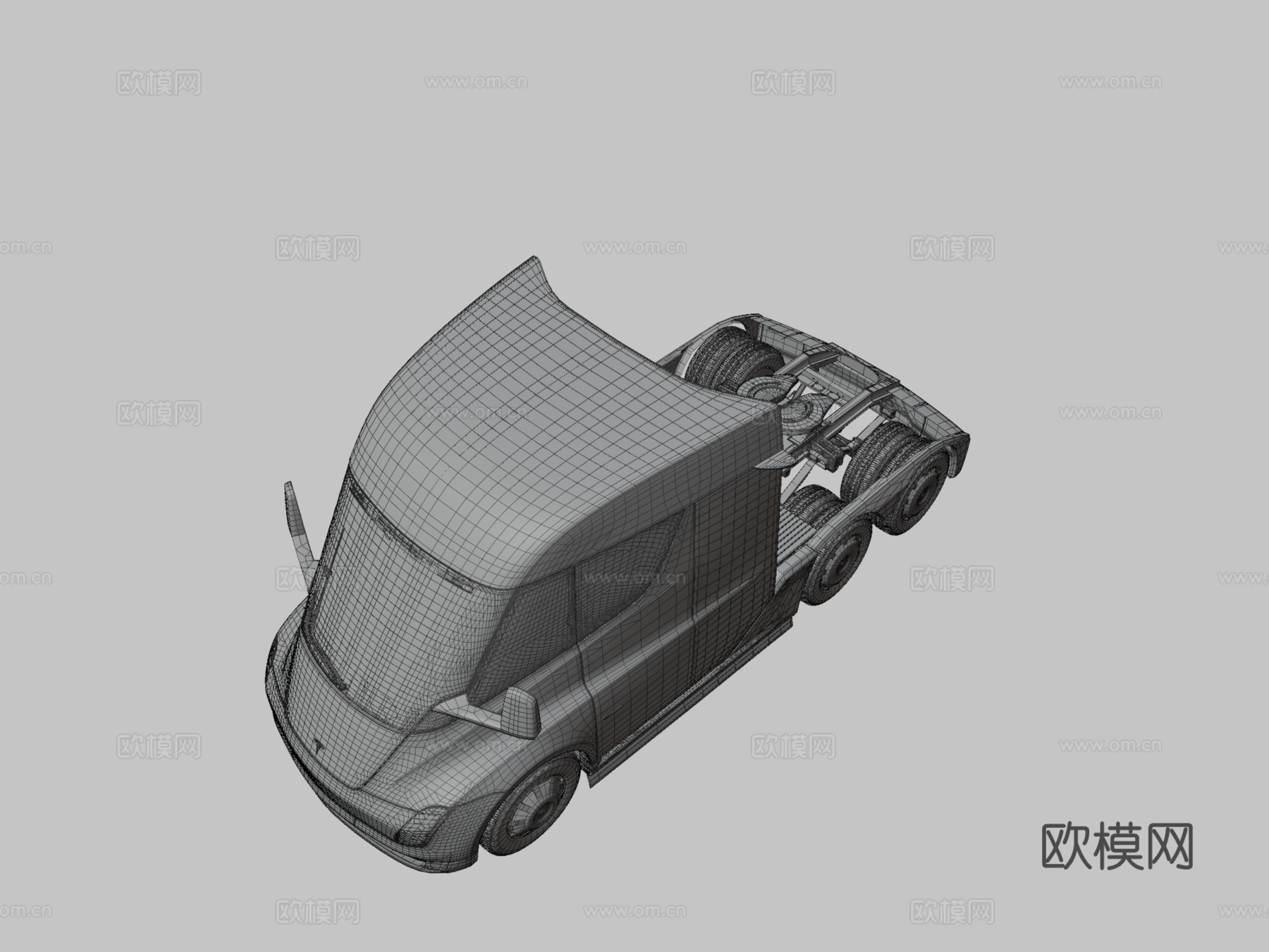 特斯拉半挂卡车 汽车3d模型