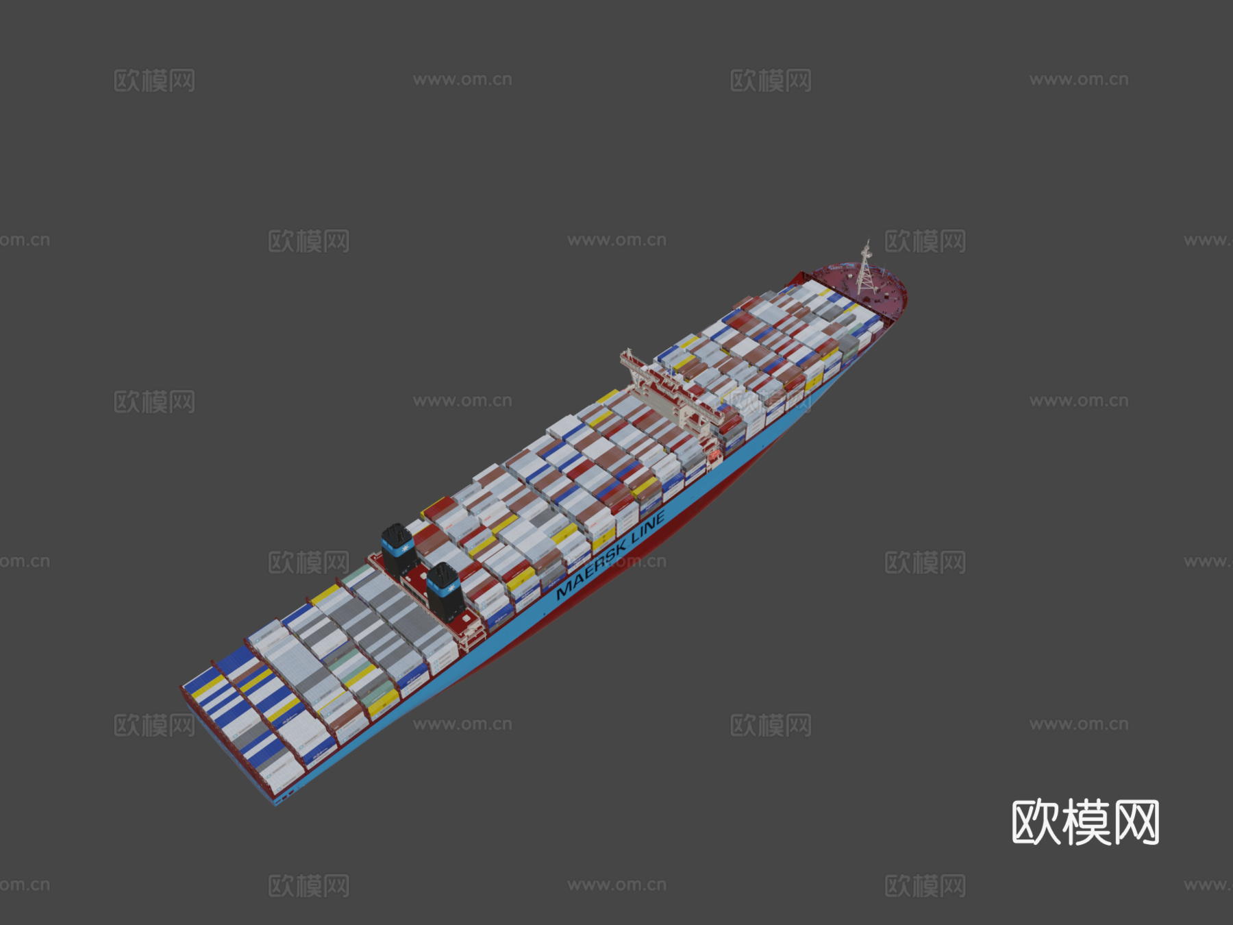 马士基 集装箱船 轮船 货船3d模型