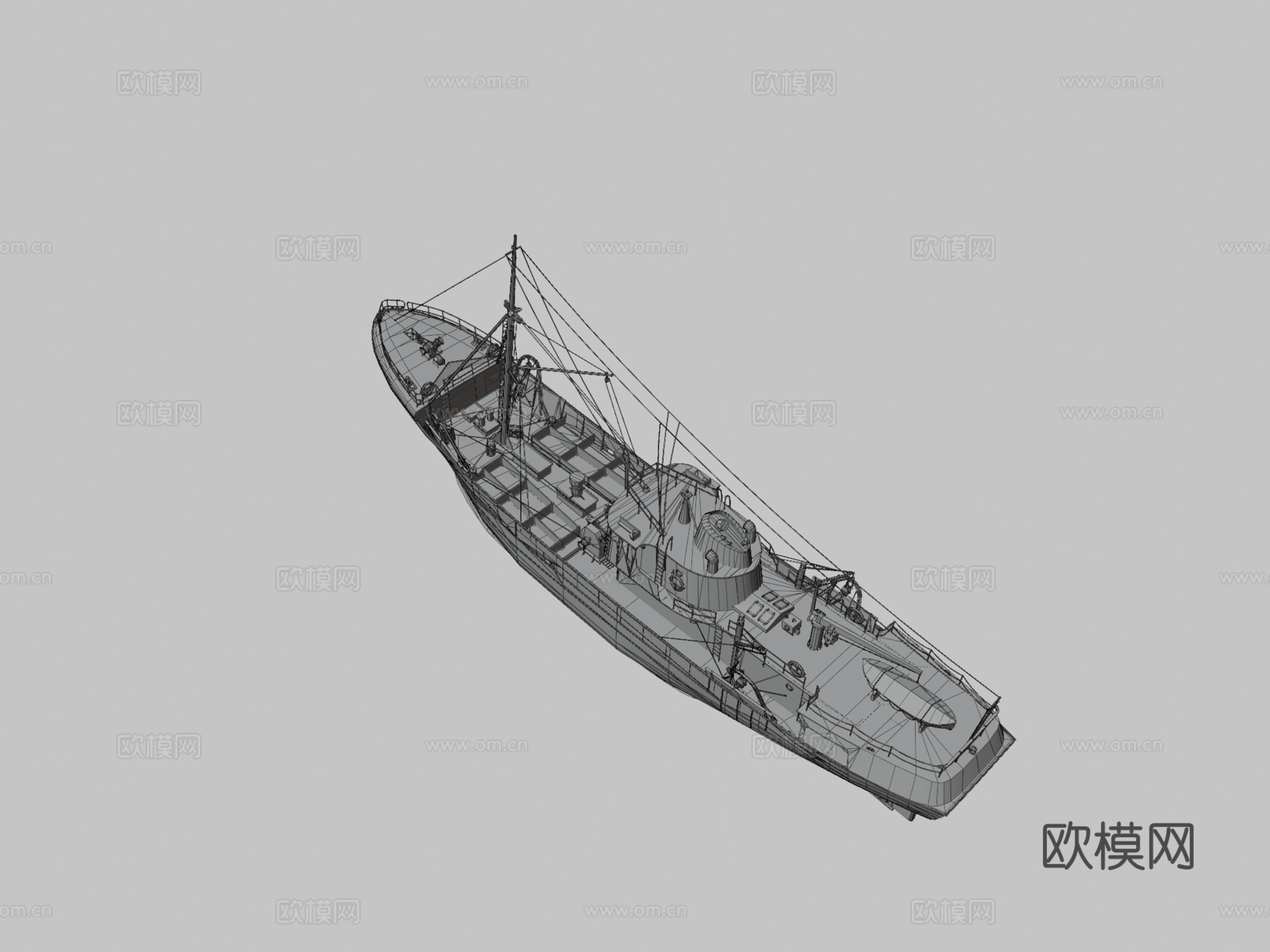 拖网渔船 轮船 船只3d模型