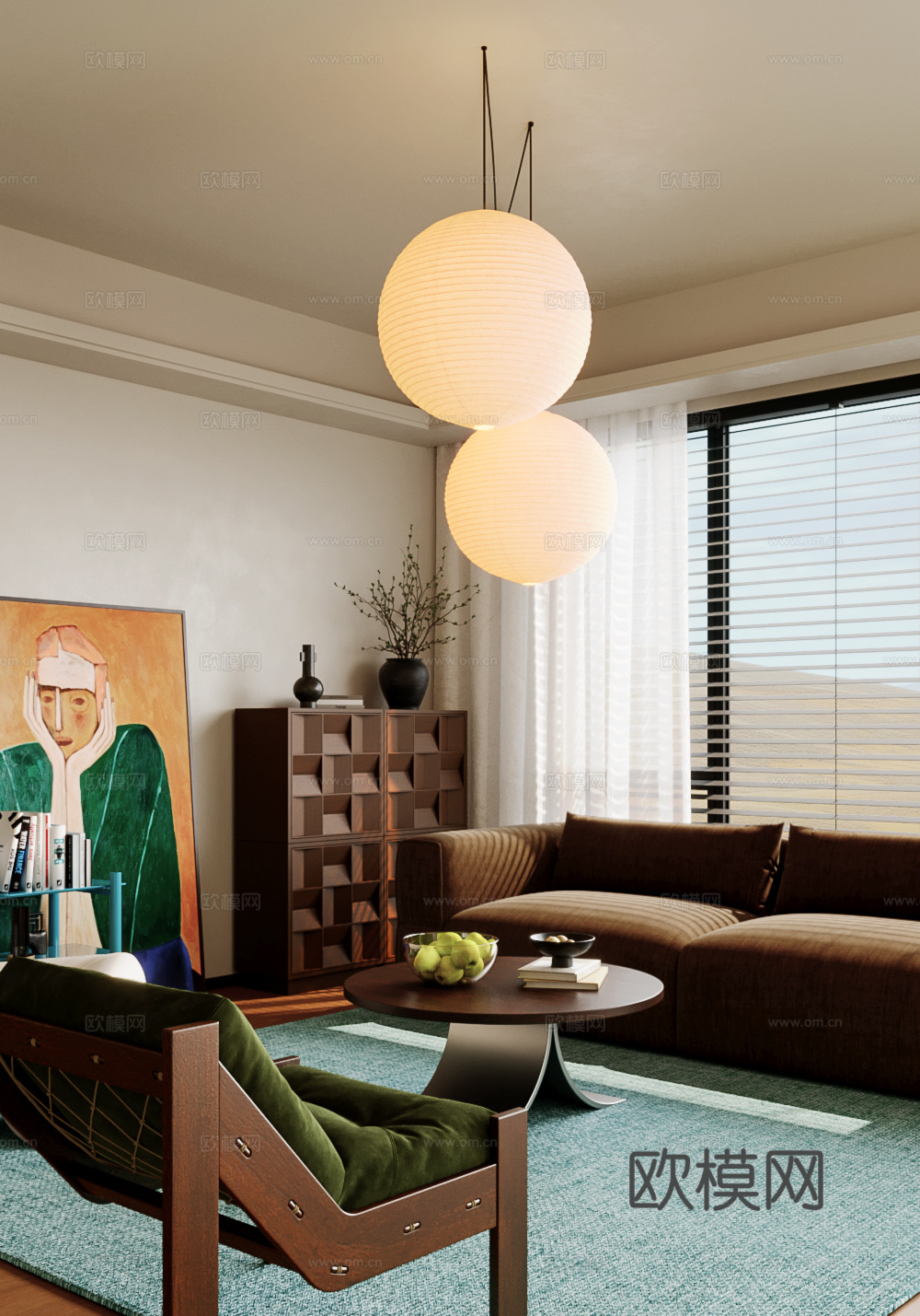 中古风客厅3d模型下载（渲染图4）