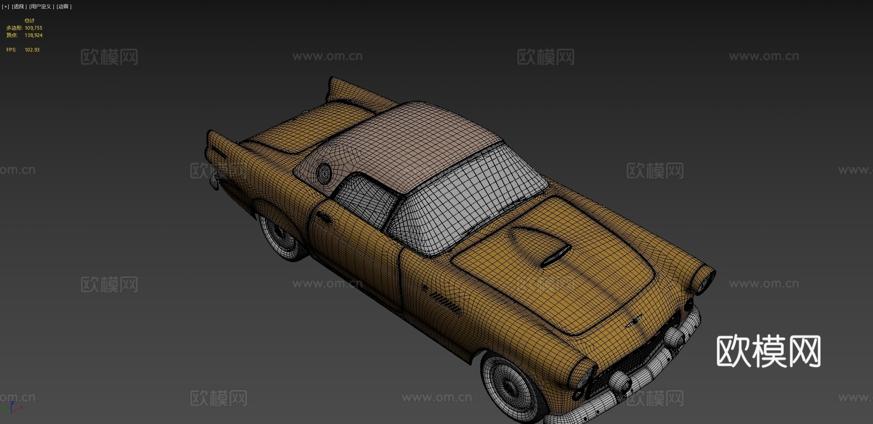 福特雷鸟汽车 老爷车3d模型