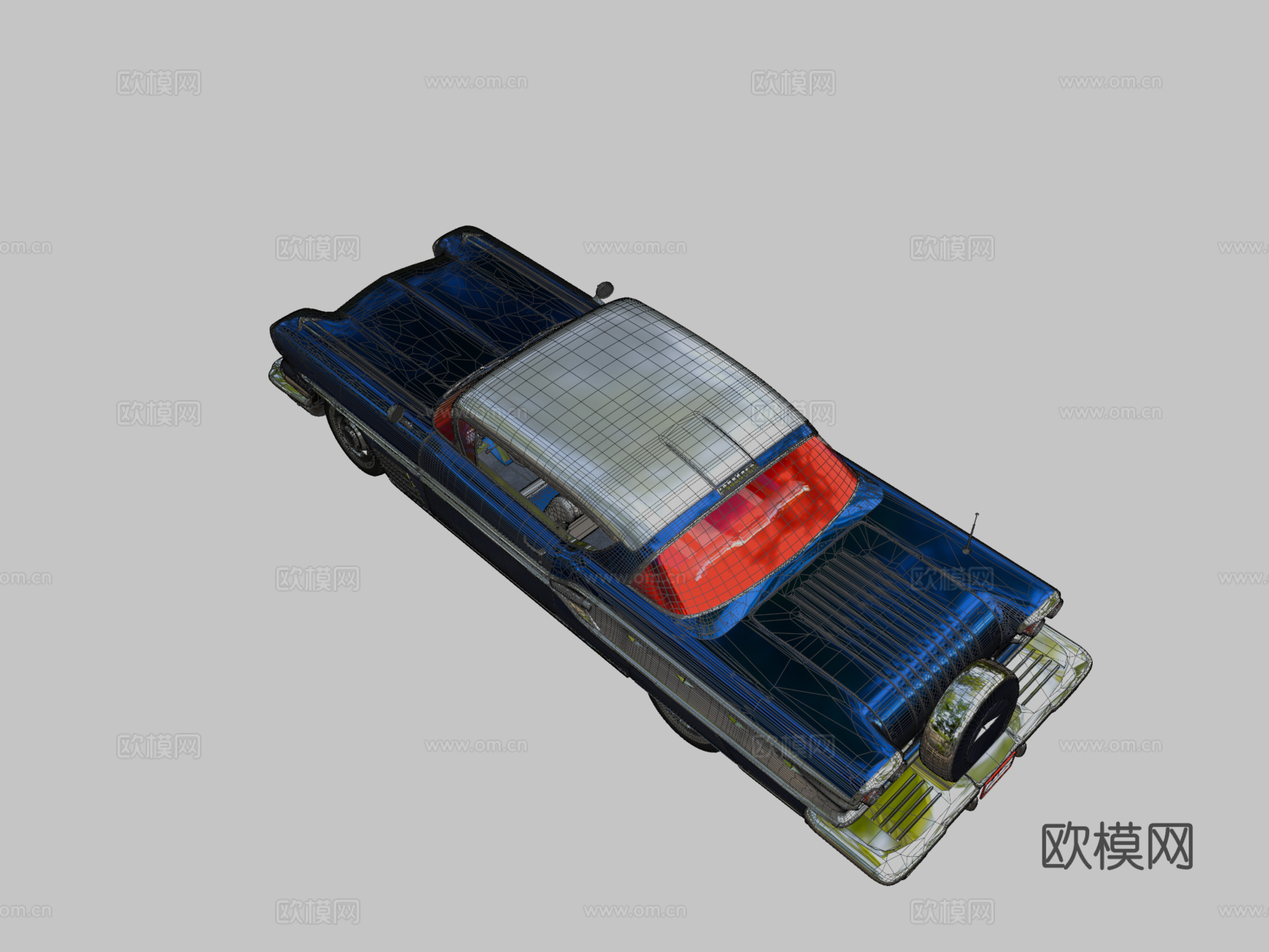 庞蒂亚克汽车 老爷车3d模型