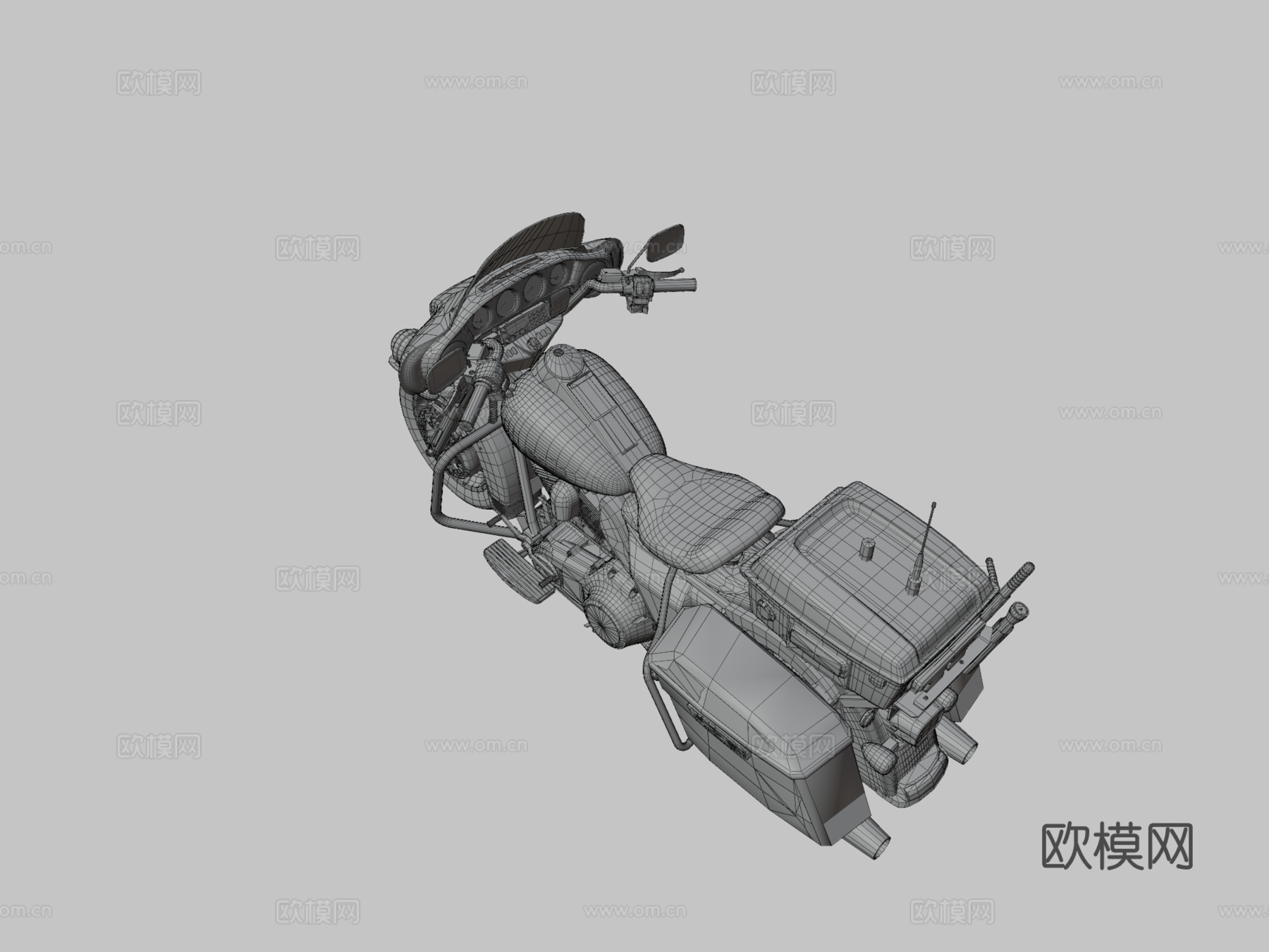 电动滑翔警车 摩托车3d模型