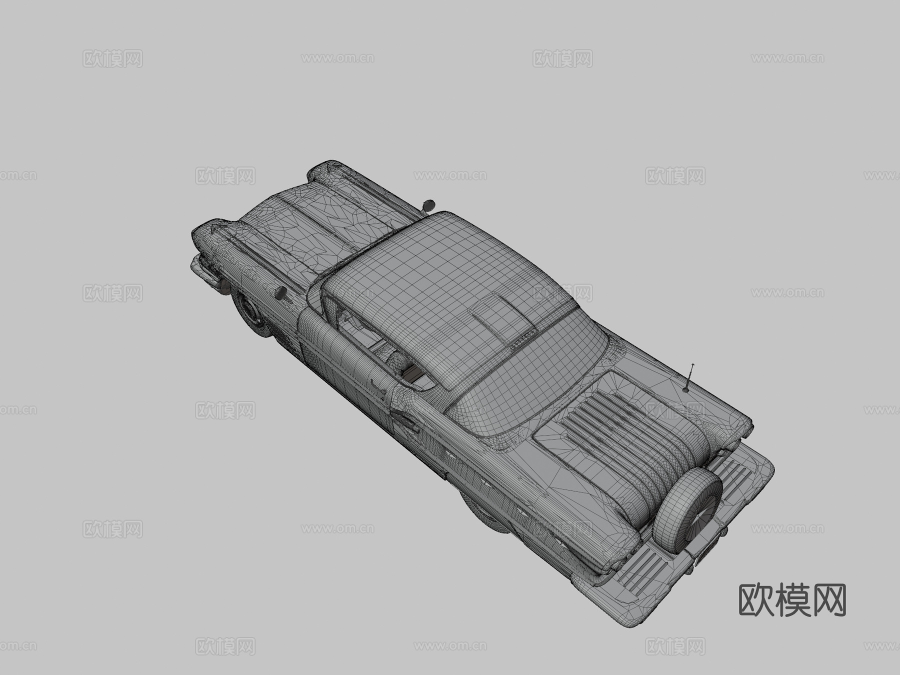 庞蒂亚克汽车 老爷车3d模型