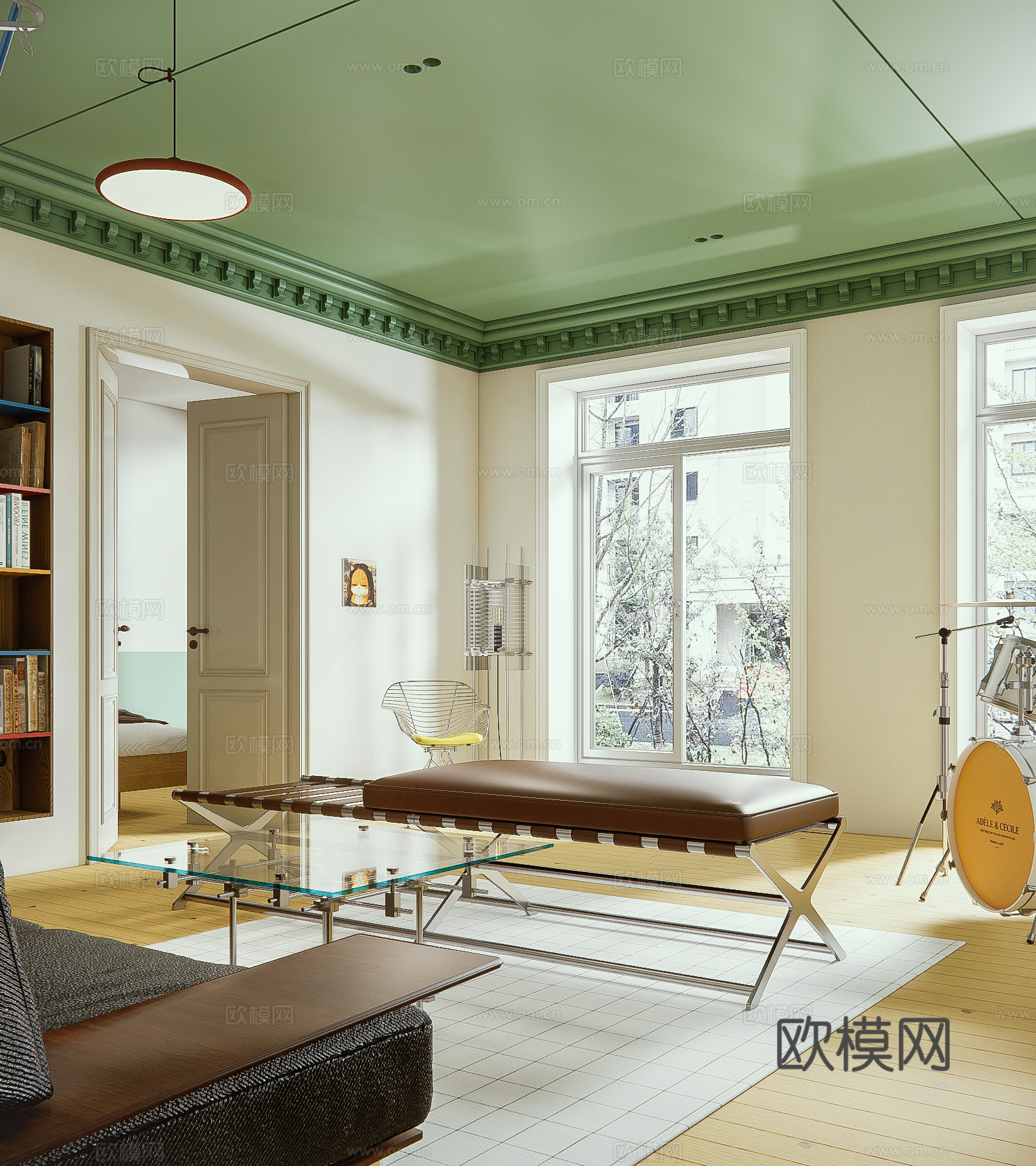 中古风客厅3d模型下载（渲染图4）