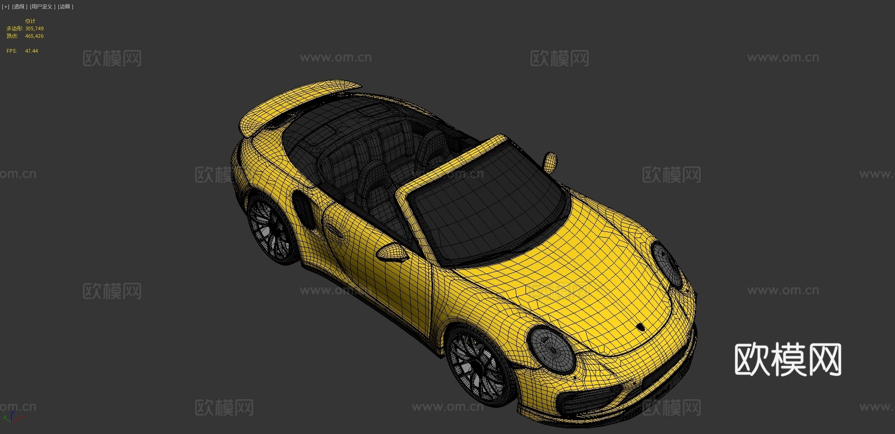 保时捷 911TurboS 敞篷版3d模型