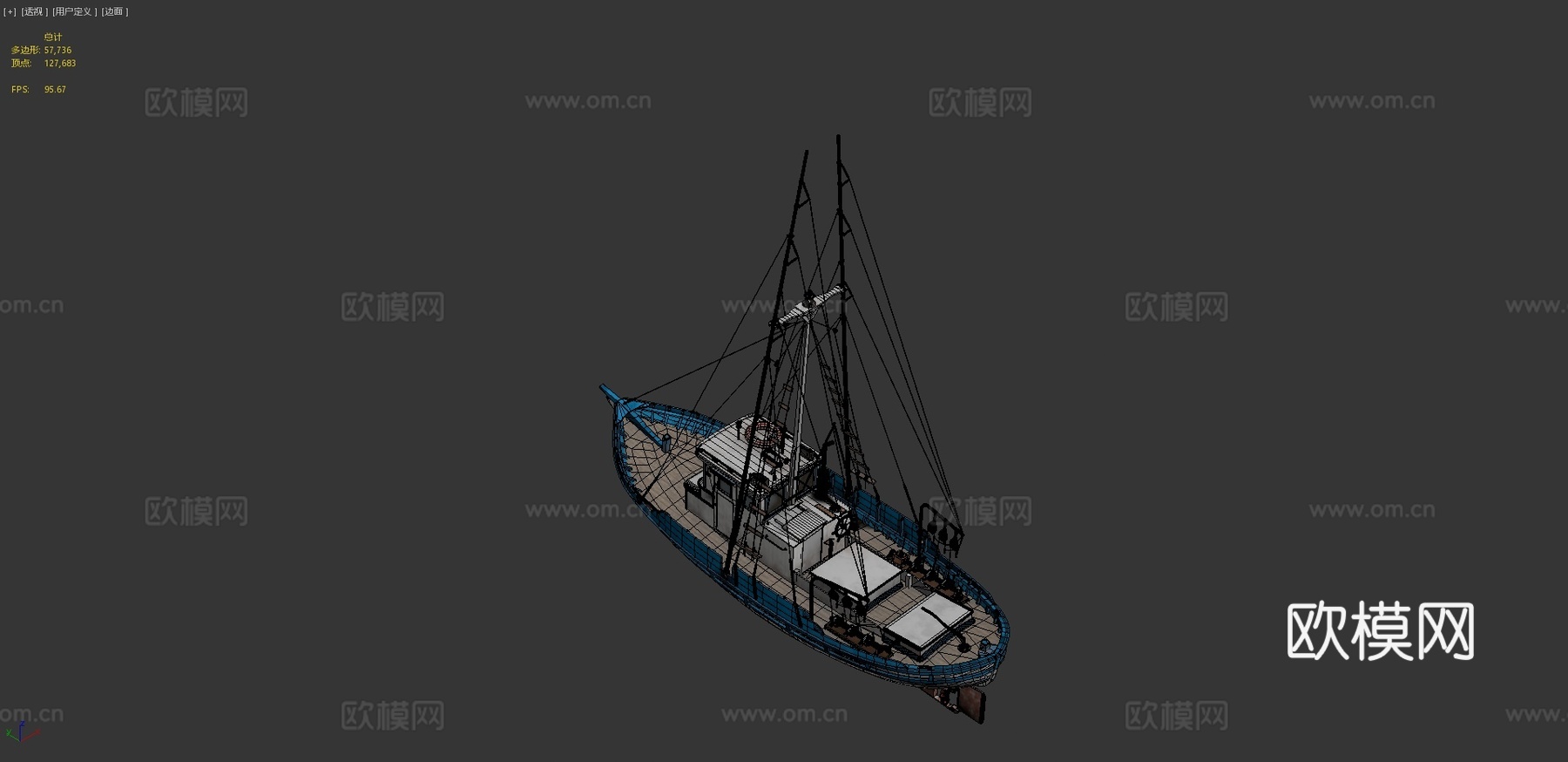 蒙特雷大剪刀渔船3d模型