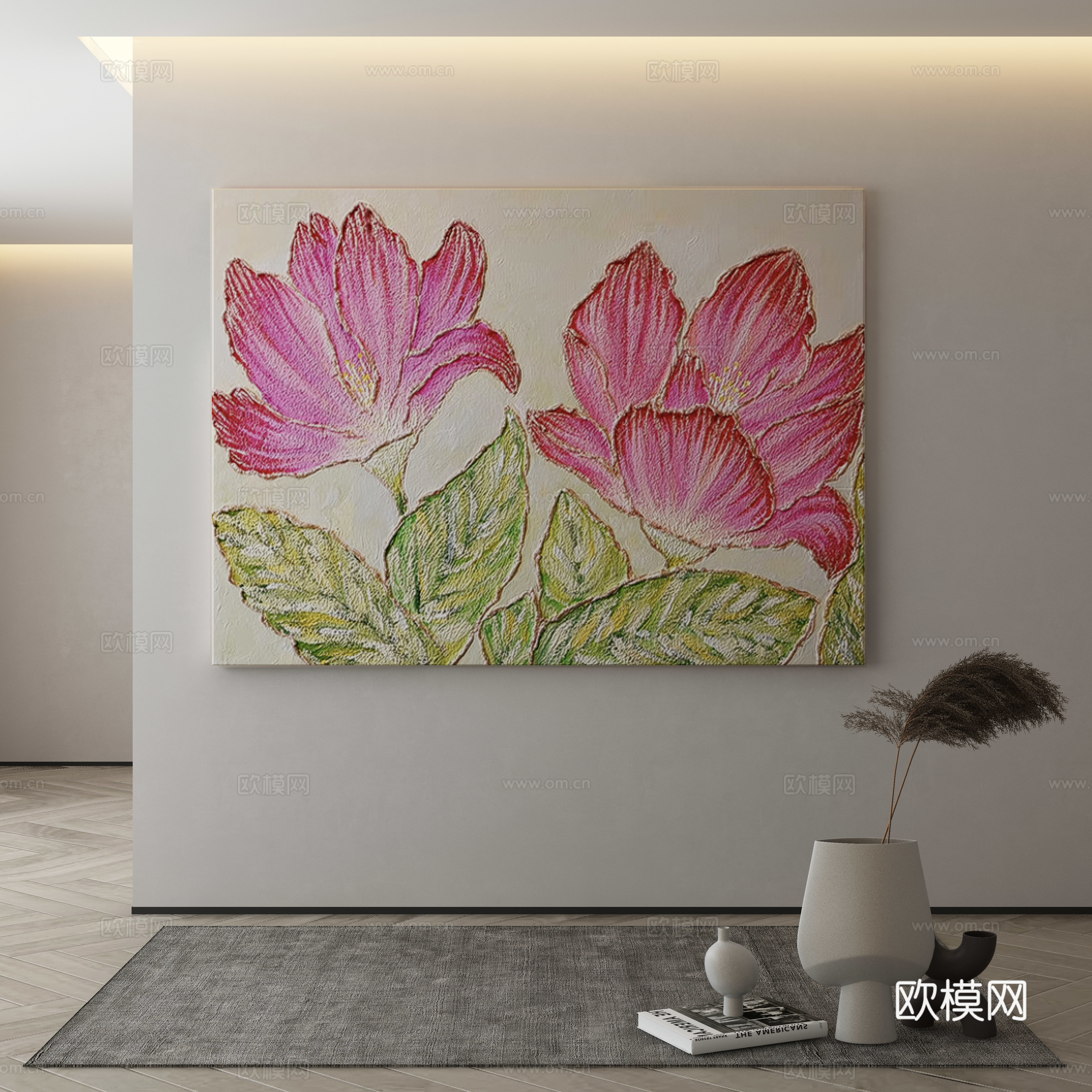 现代花卉画 装饰画3d模型