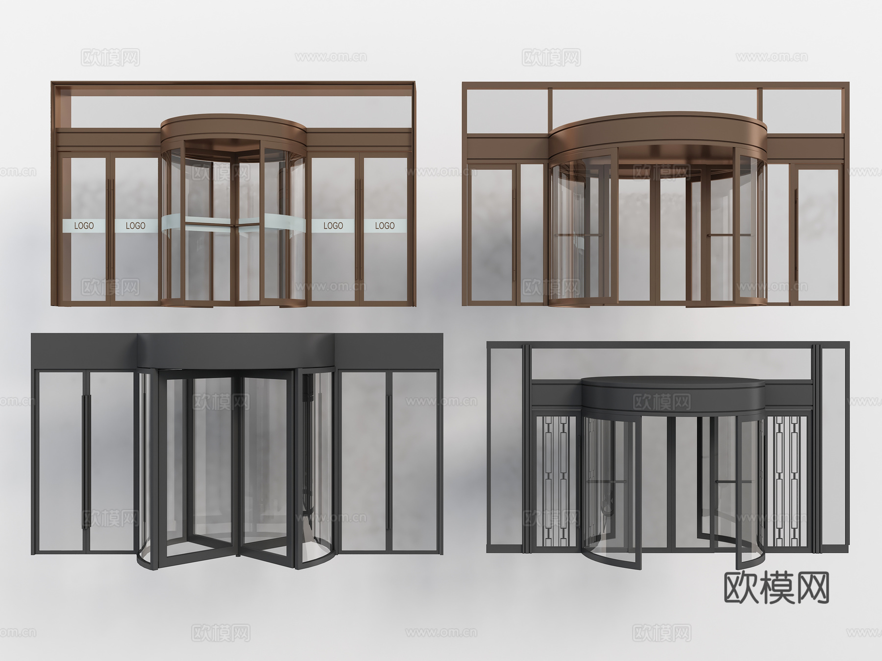 现代旋转门 自动旋转门 感应门 酒店旋转门 商场旋转门3d模型