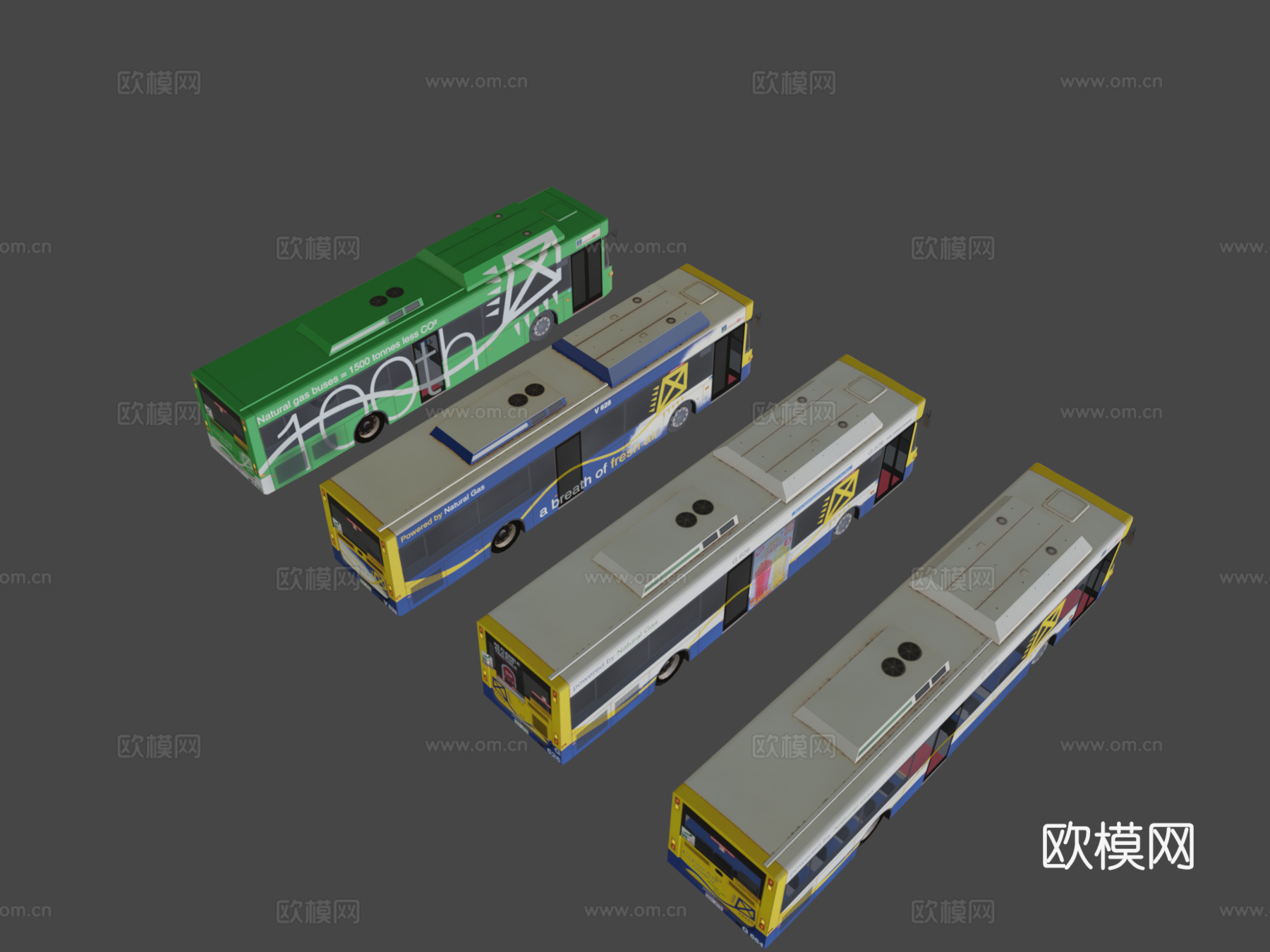 汽车 巴士 公交车3d模型