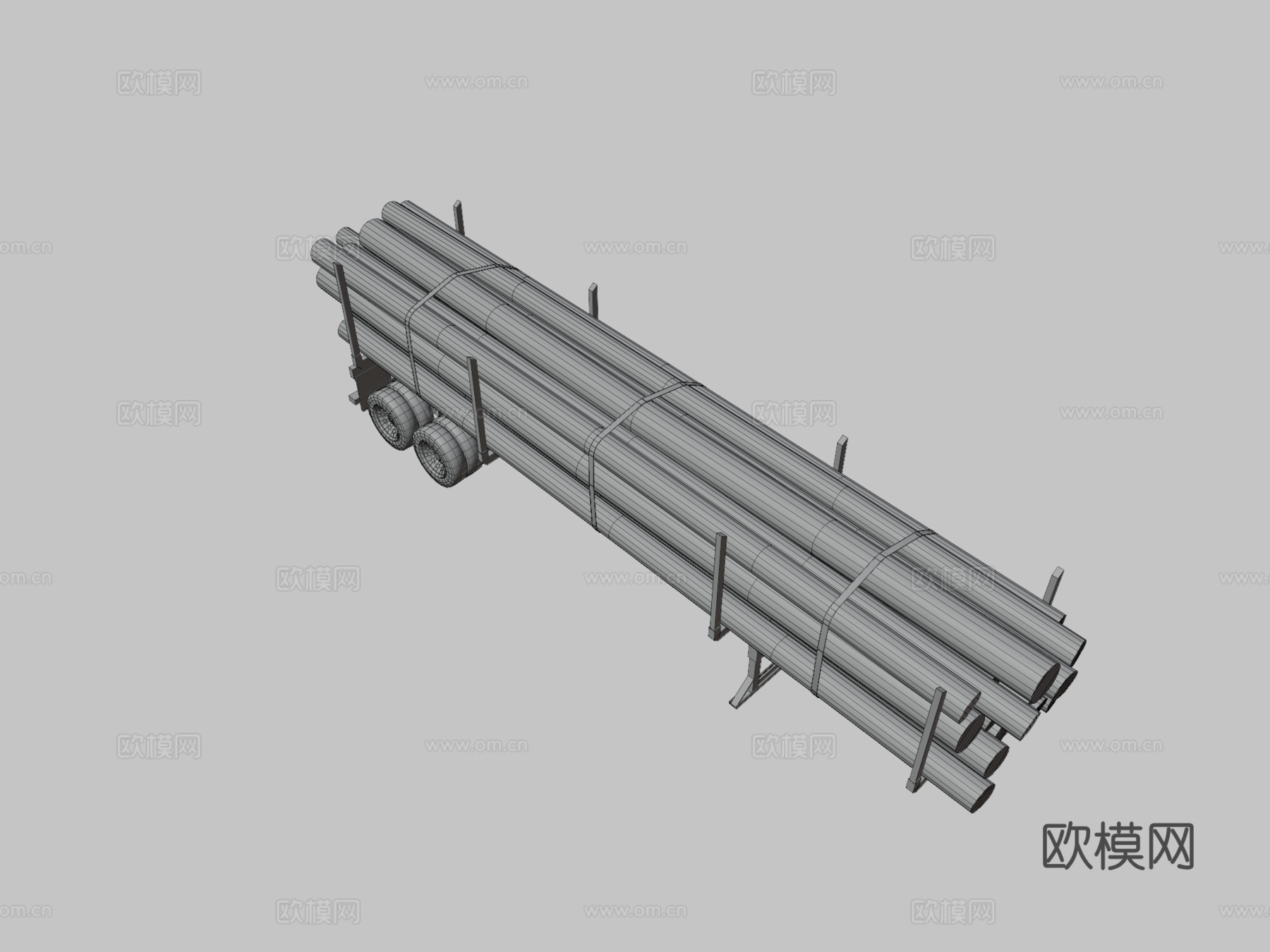 伐木拖车3d模型下载（渲染图3）