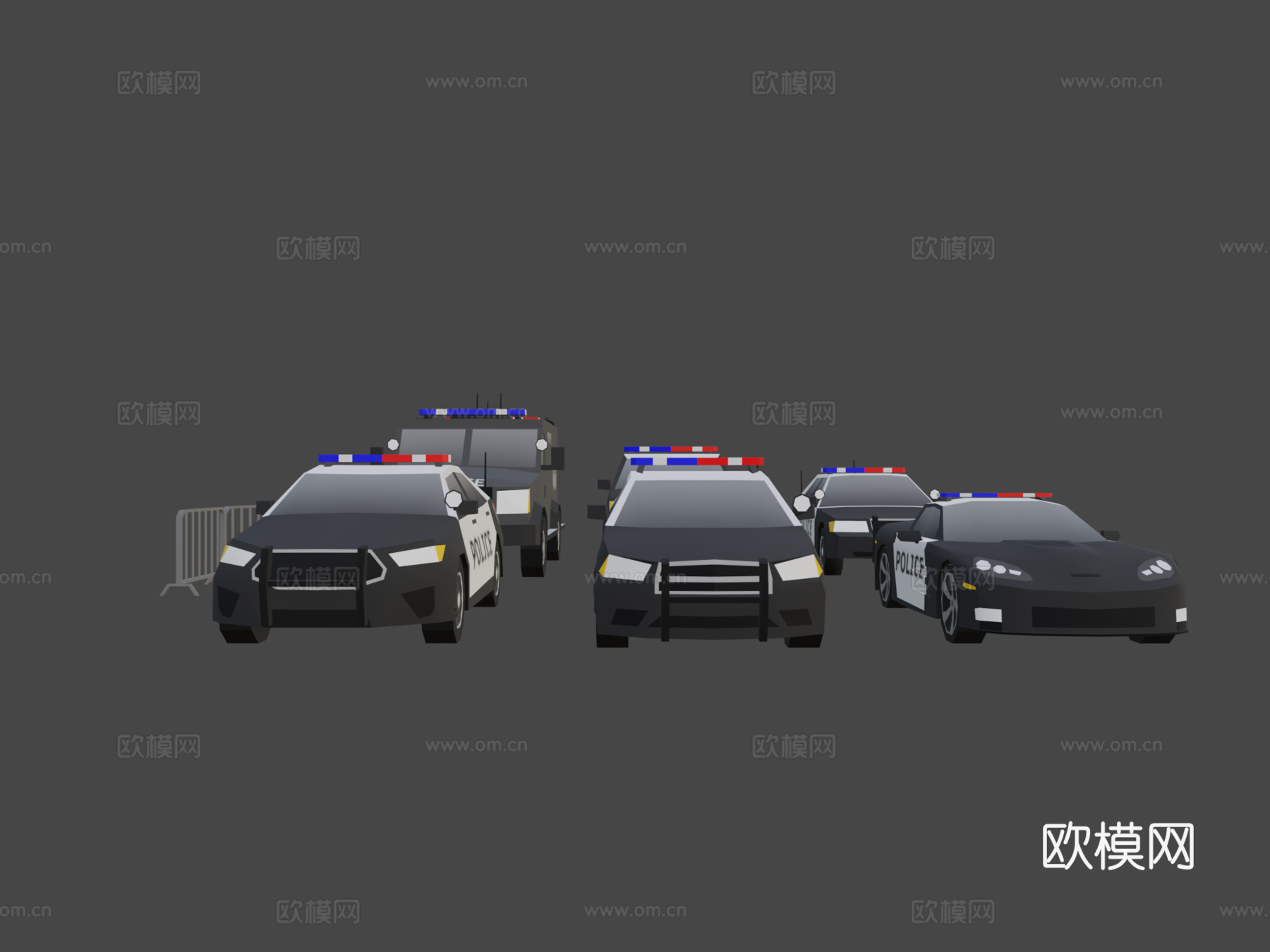 警车 公务车 汽车3d模型