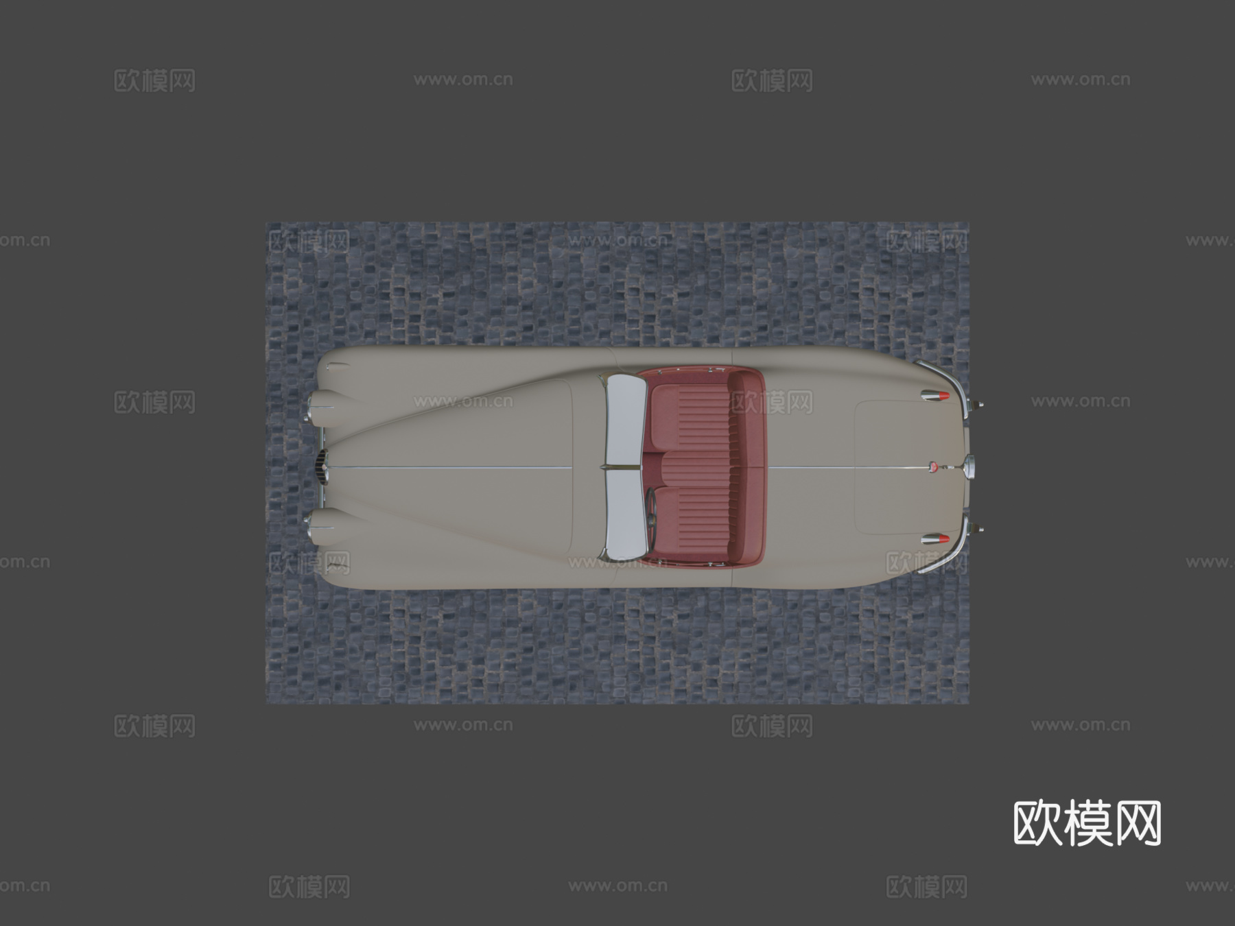 捷豹 XK140 敞篷跑车3d模型