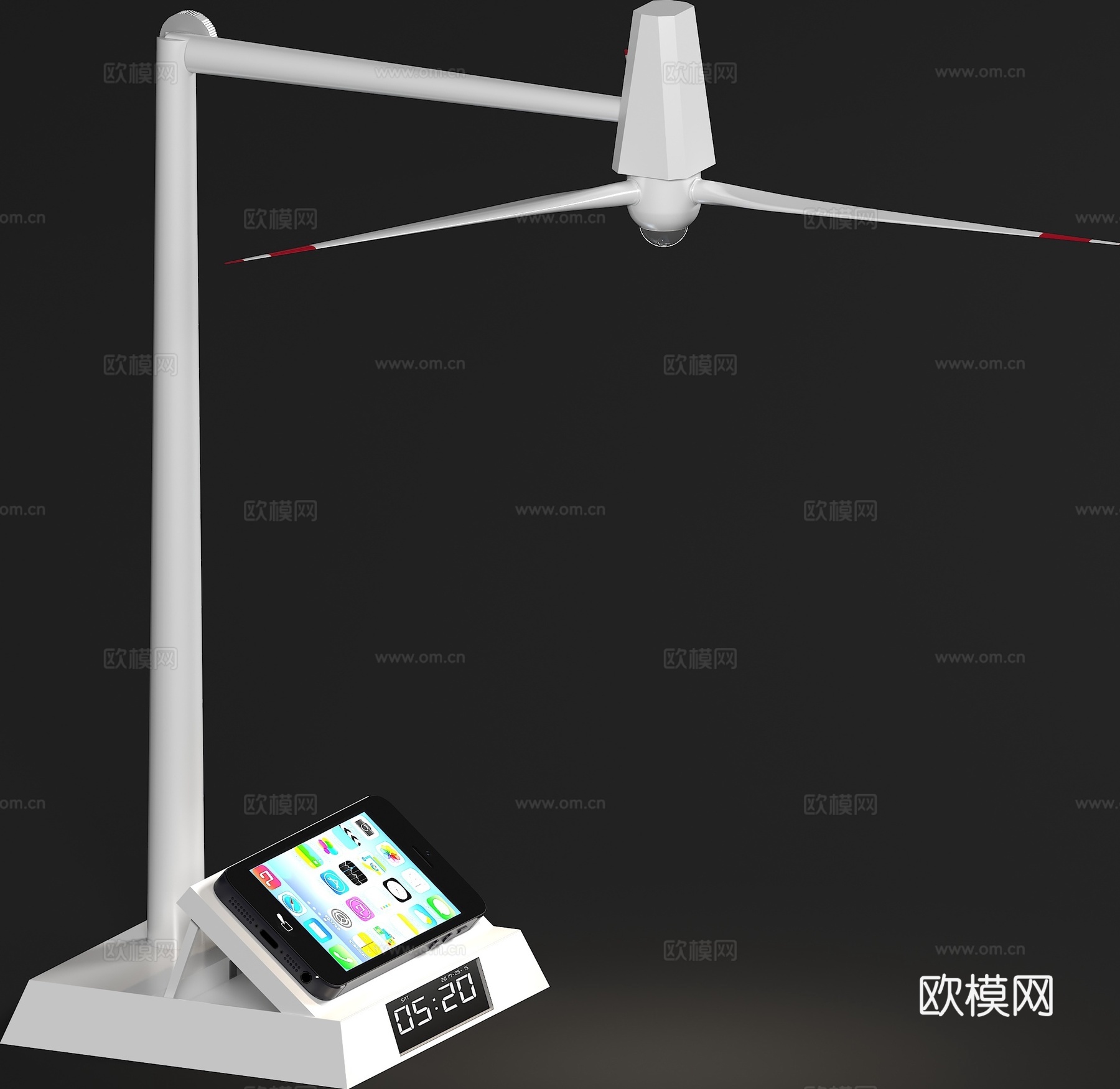 折叠风车台灯3d模型