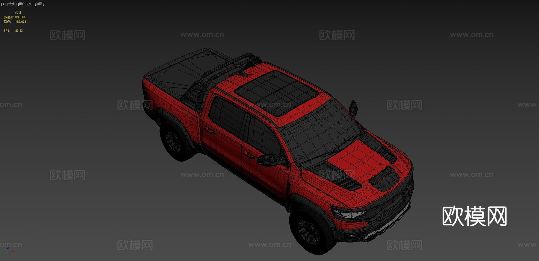 道奇公羊1500TRX汽车 皮卡3d模型