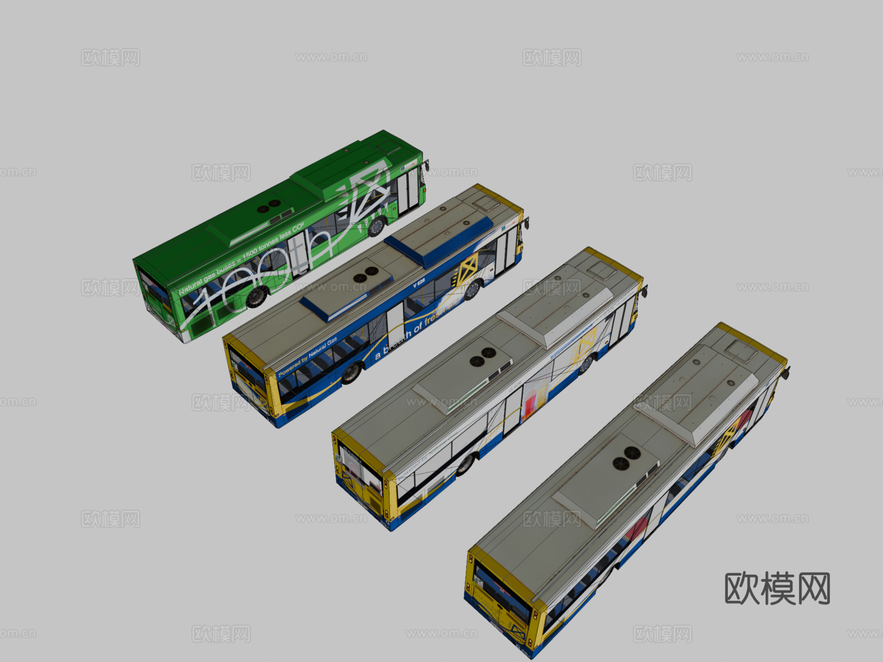 汽车 巴士 公交车3d模型