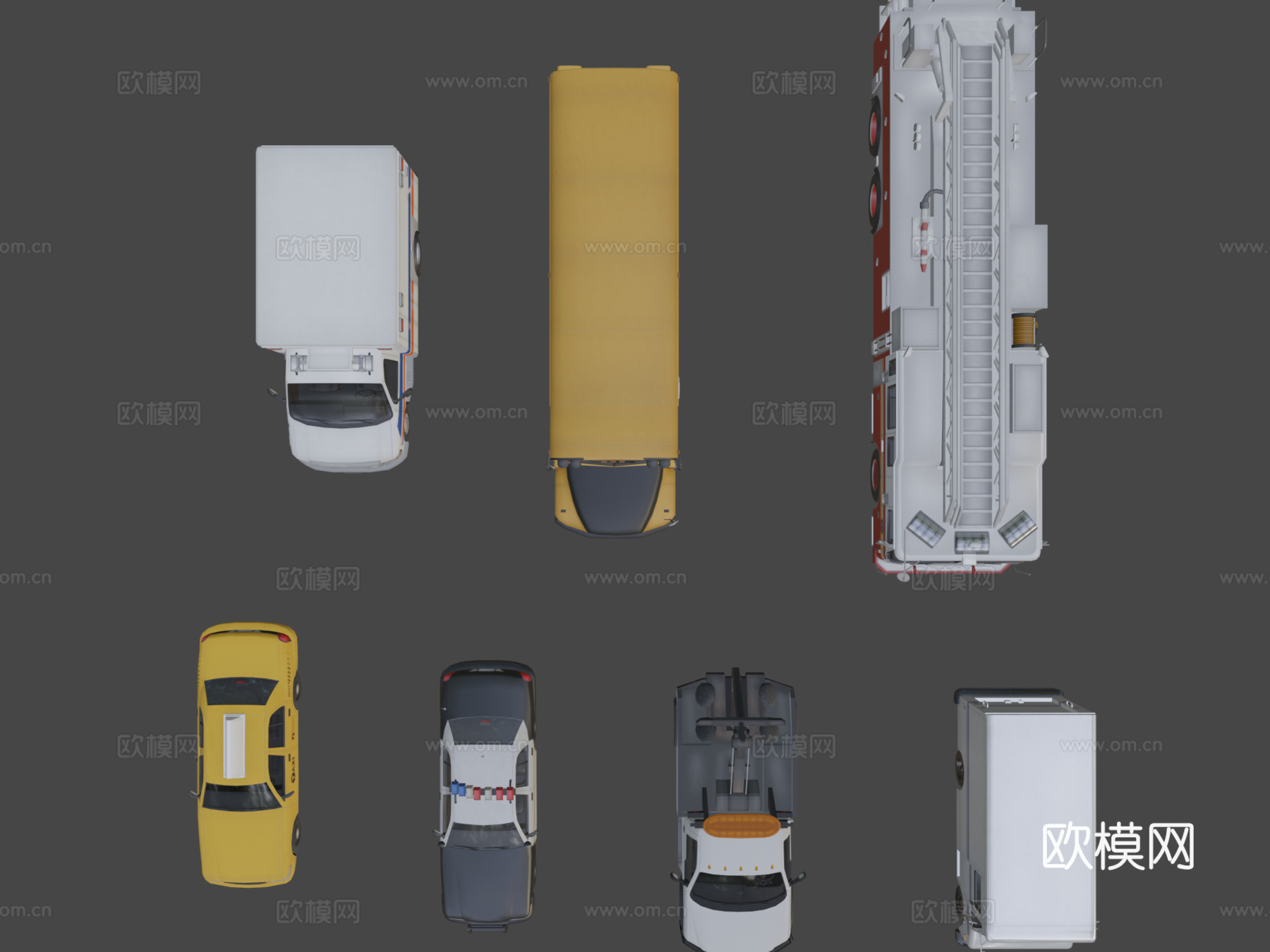 汽车 警车 消防车3d模型