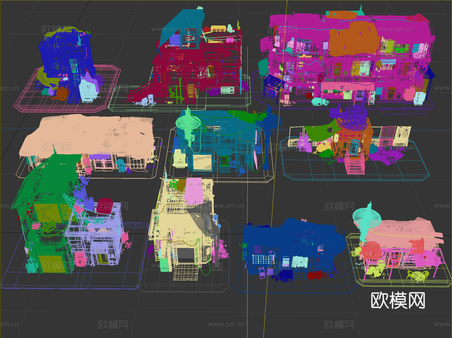 朋克建筑 九龙城寨 贫民窟3d模型下载（渲染图2）