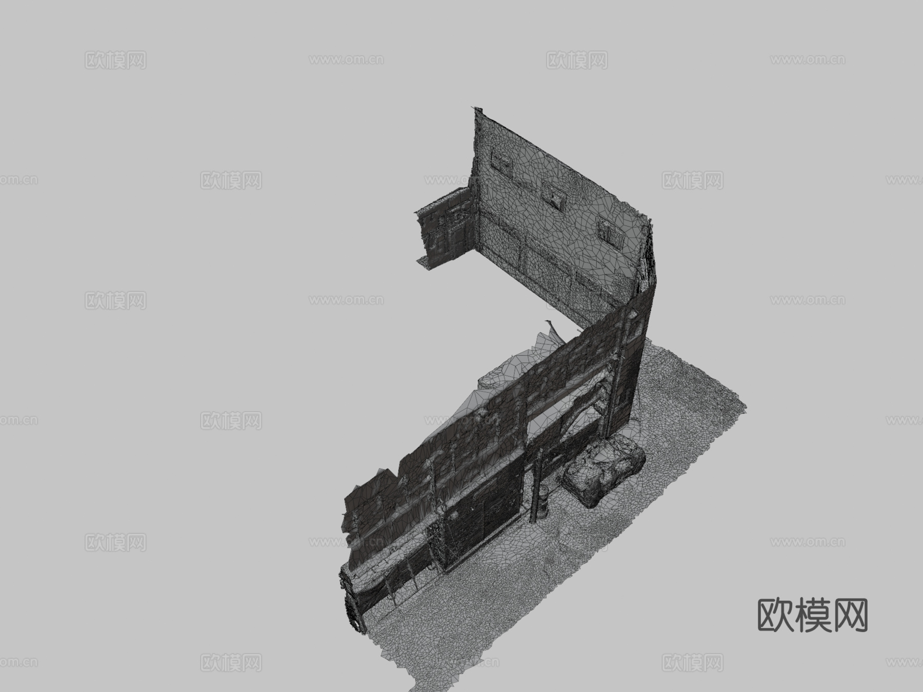 被谴责的日本建筑外观3d模型