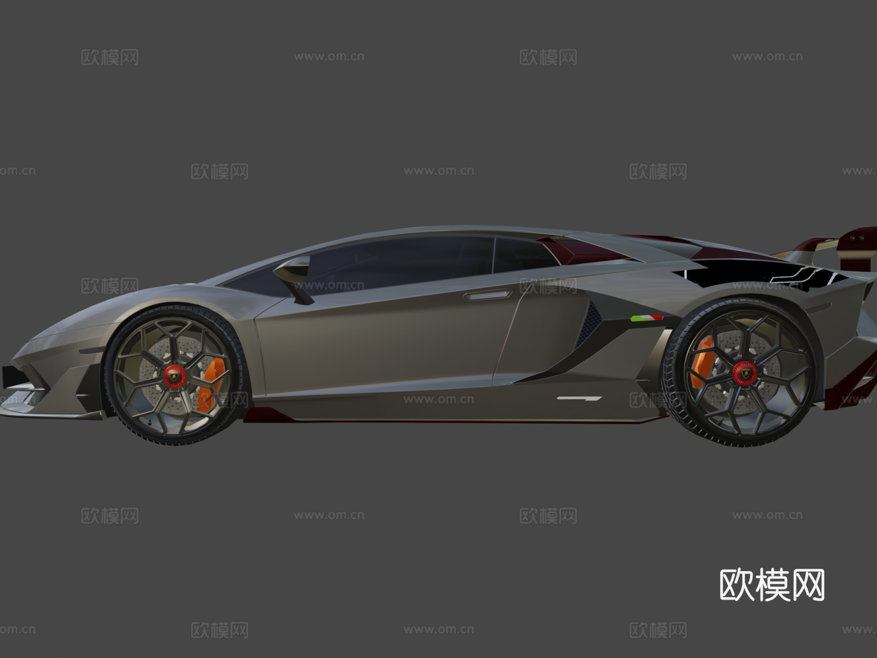 兰博基尼Aventador SVJ 2019 跑车3d模型