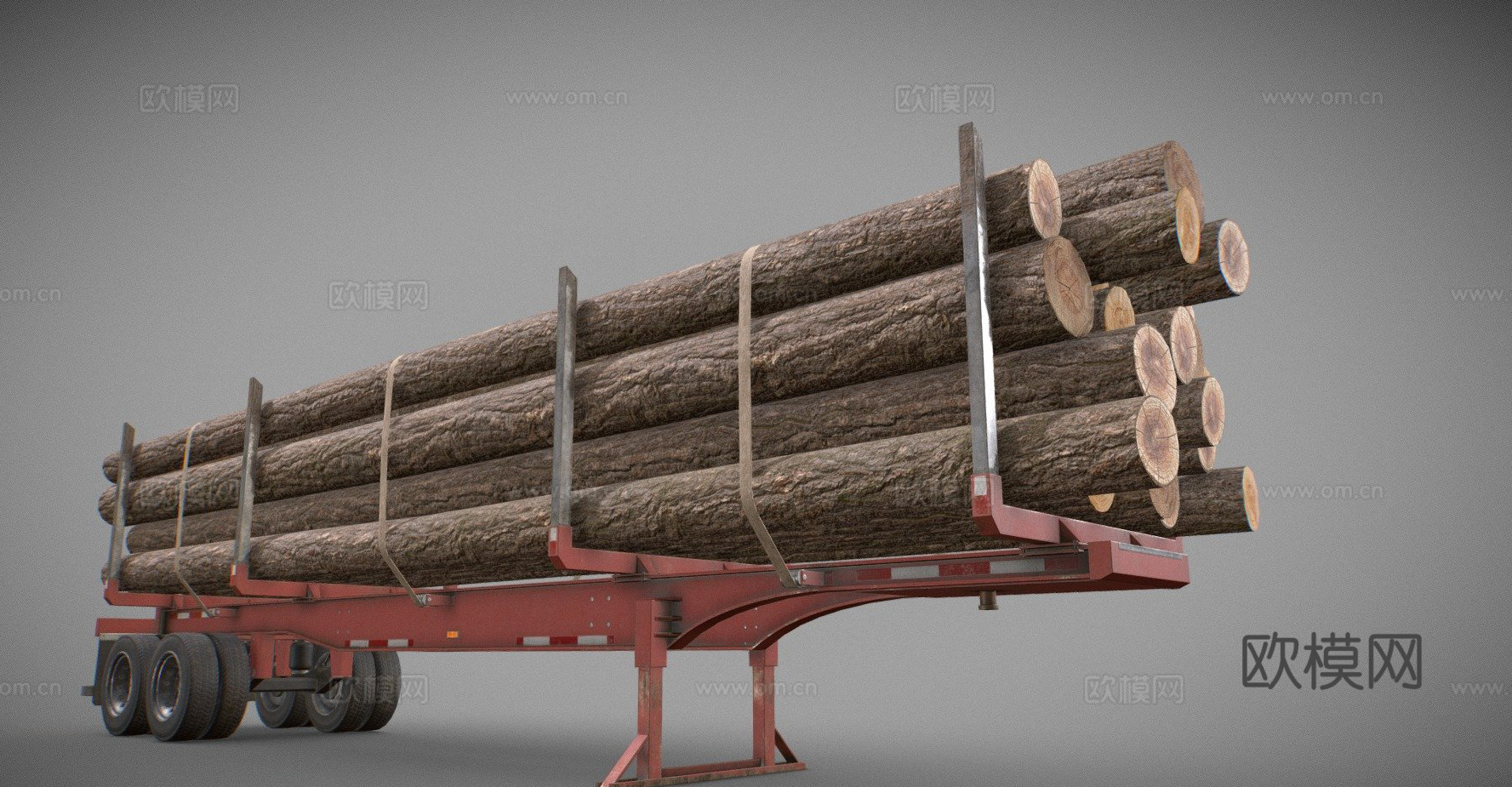 伐木拖车3d模型下载（渲染图1）