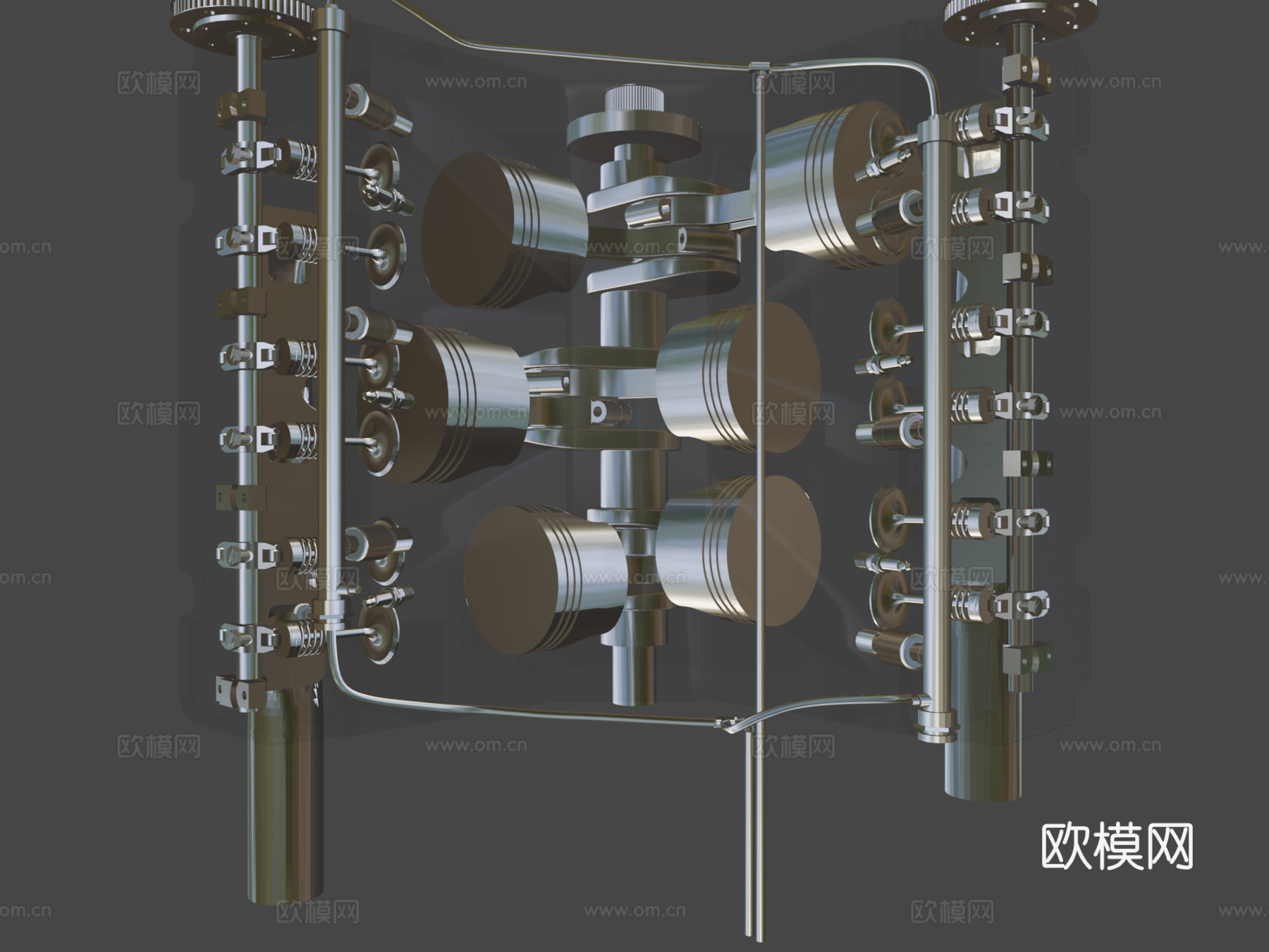 V6 汽车发动机 发电机3d模型