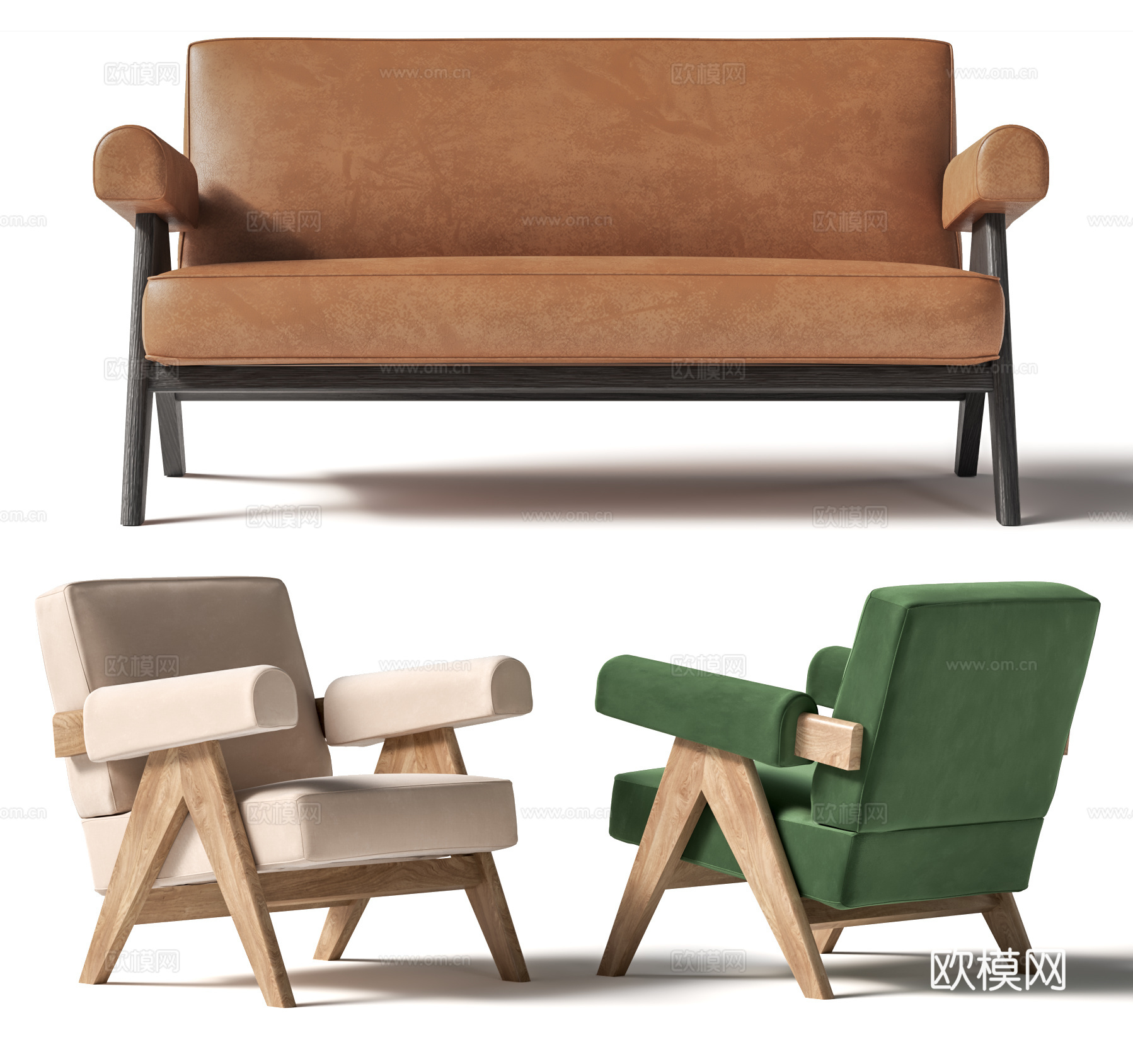 Cassina 扶手椅 沙发椅3d模型