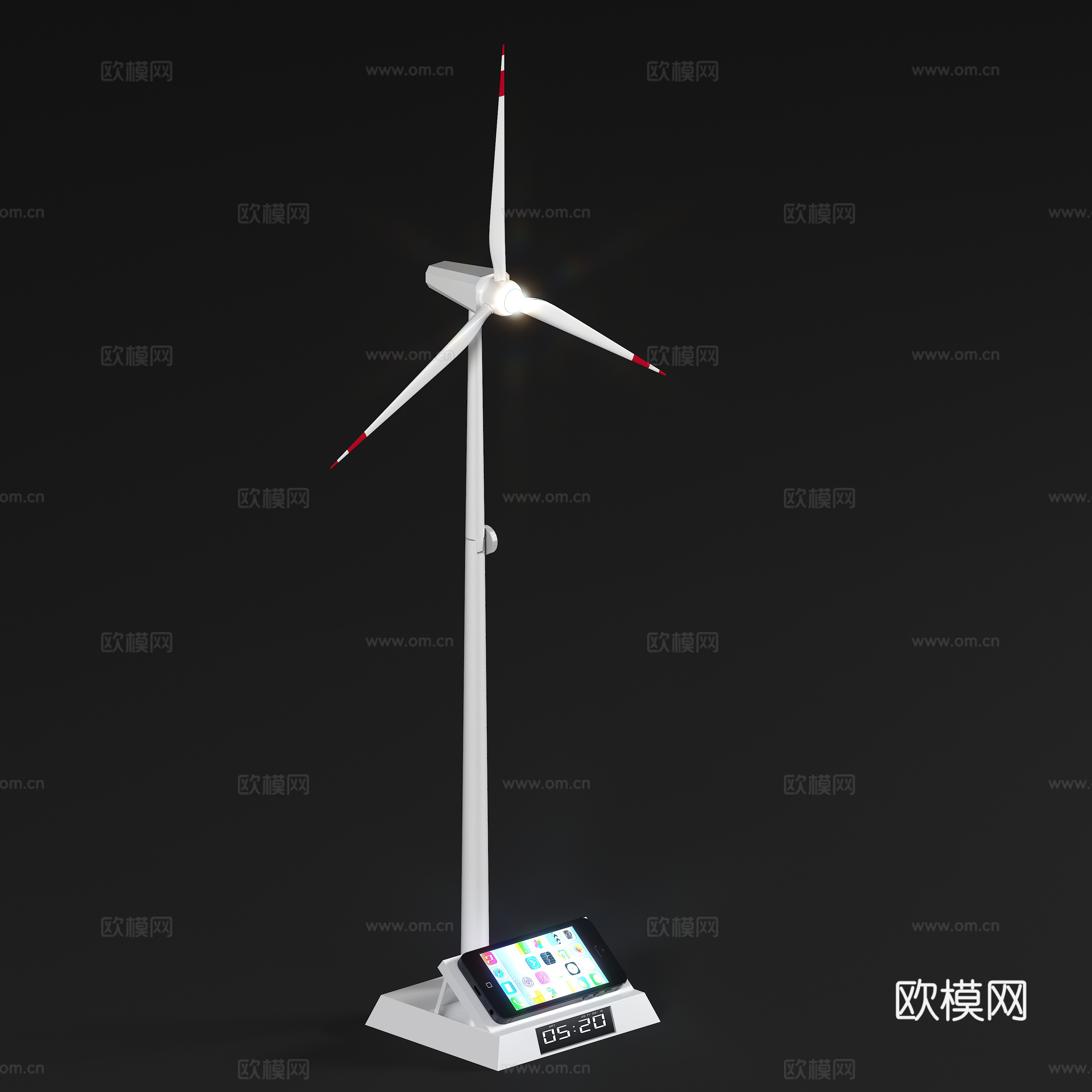 折叠风车台灯3d模型