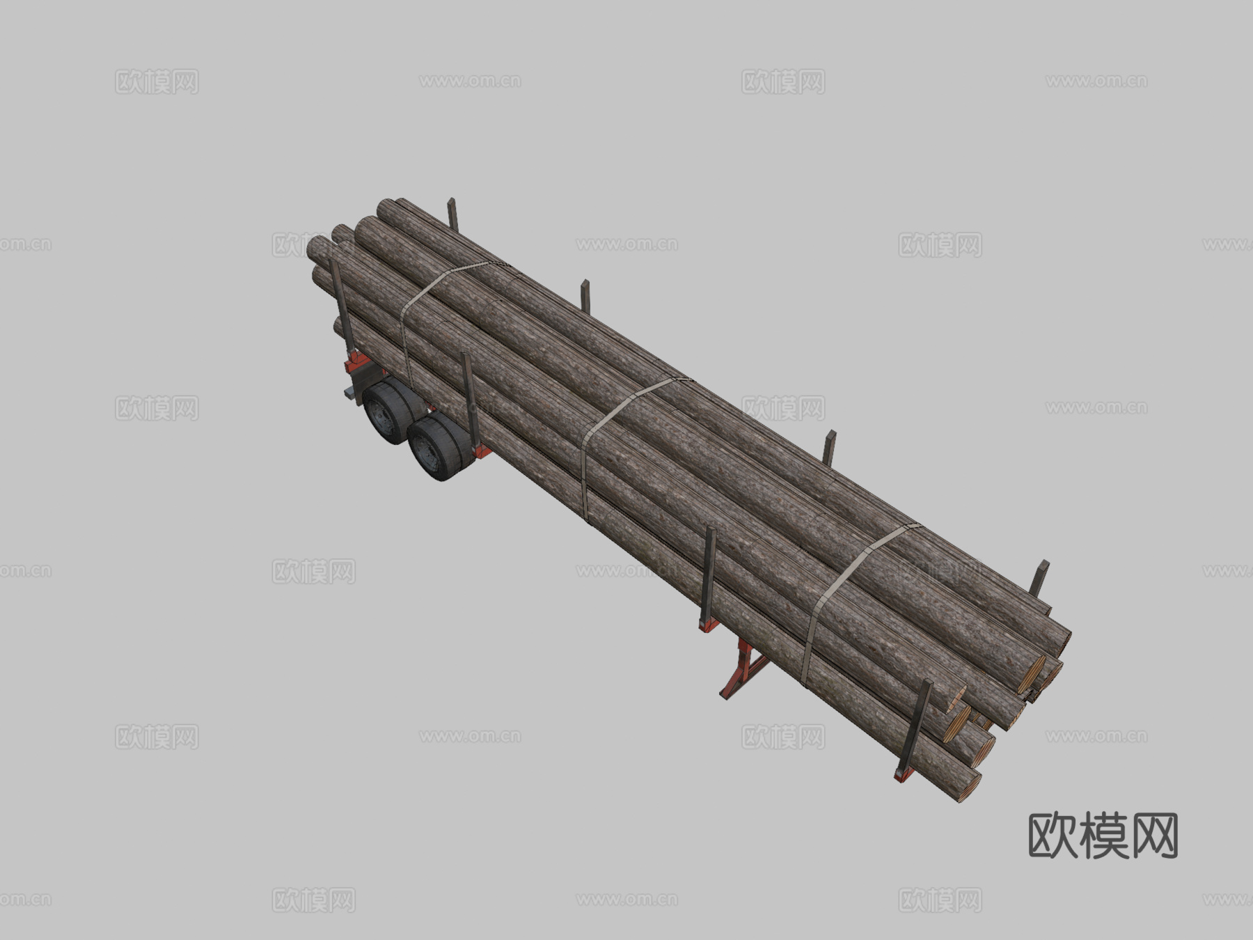 伐木拖车3d模型下载（渲染图2）