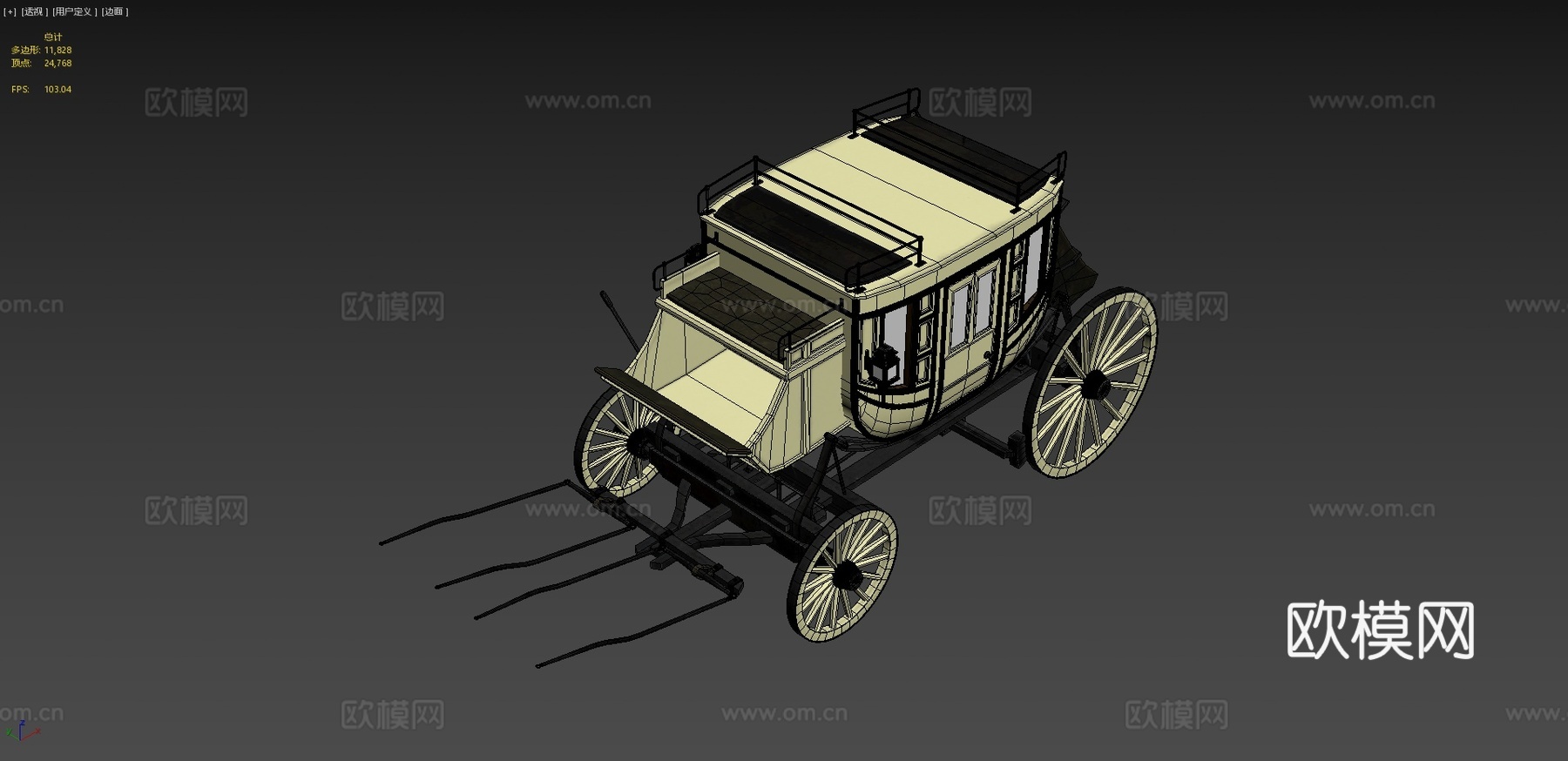 马车 驿站马车3d模型