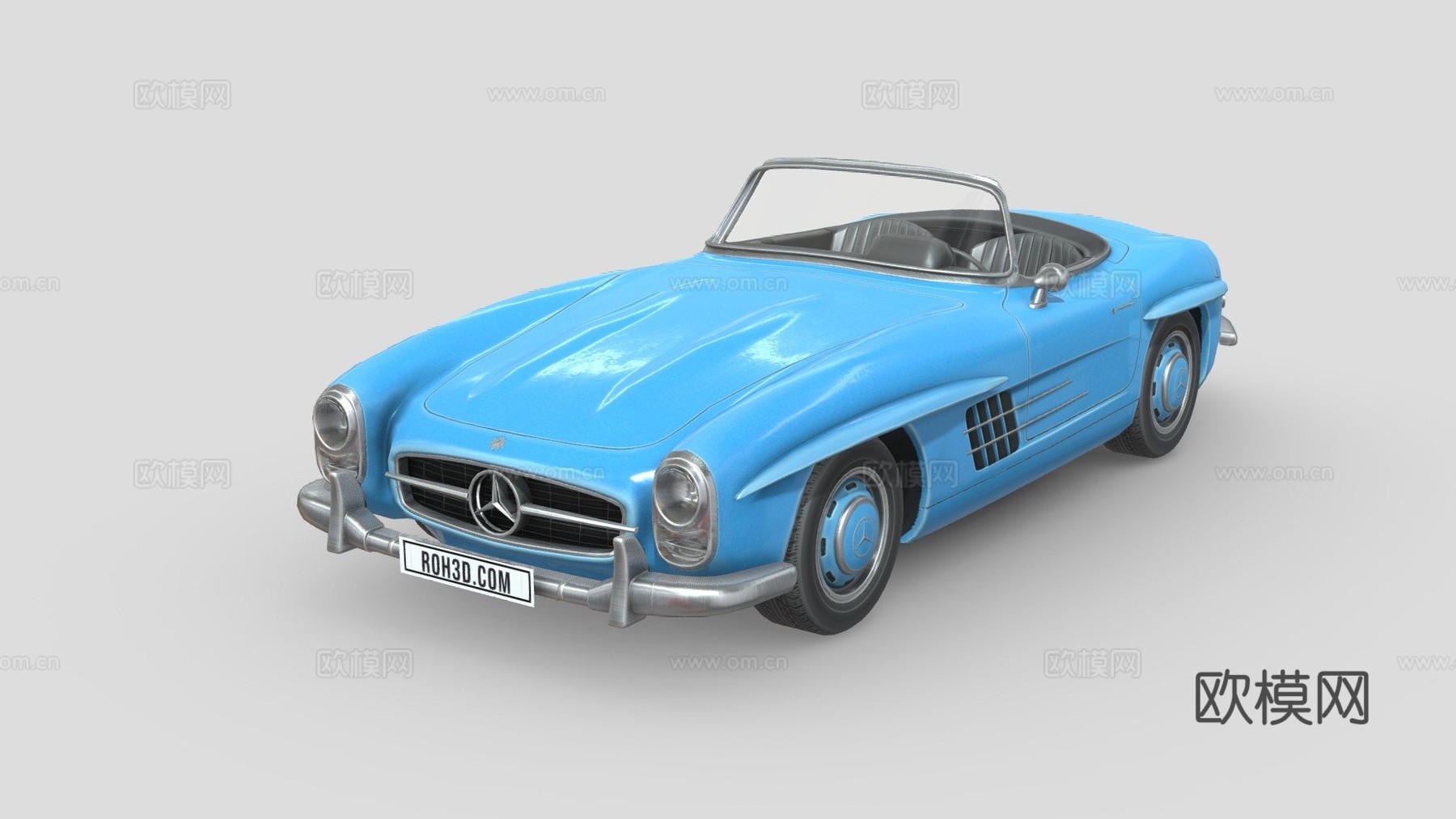 奔驰 300SL 敞篷跑车3d模型