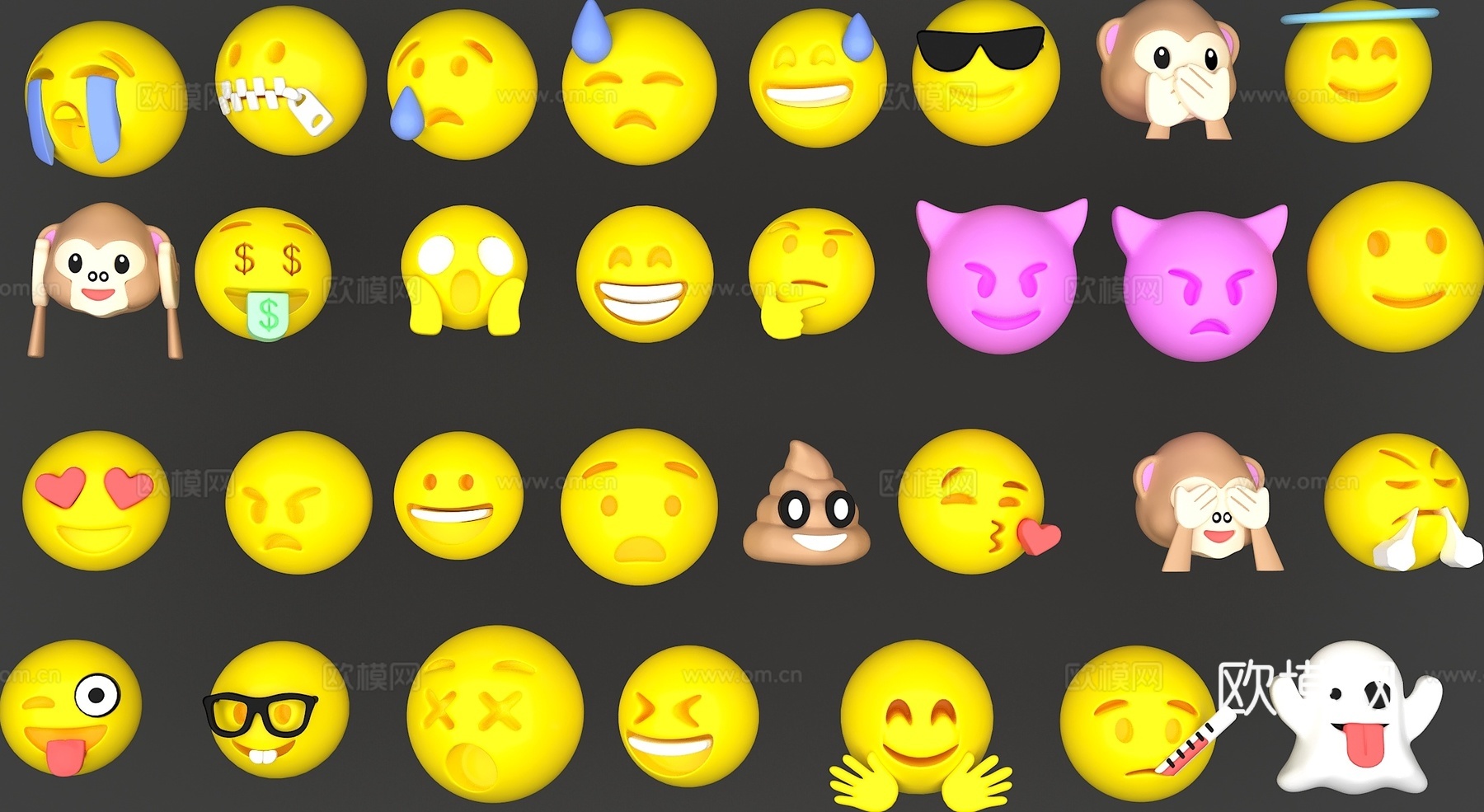 表情包墙饰 Emoj挂饰3d模型