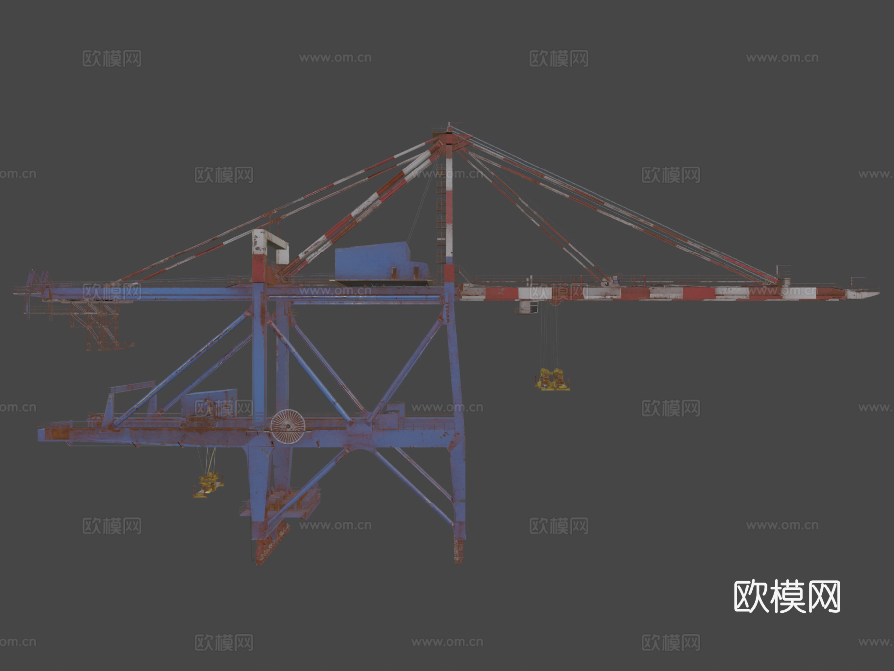 大型港口起重机 塔吊3d模型