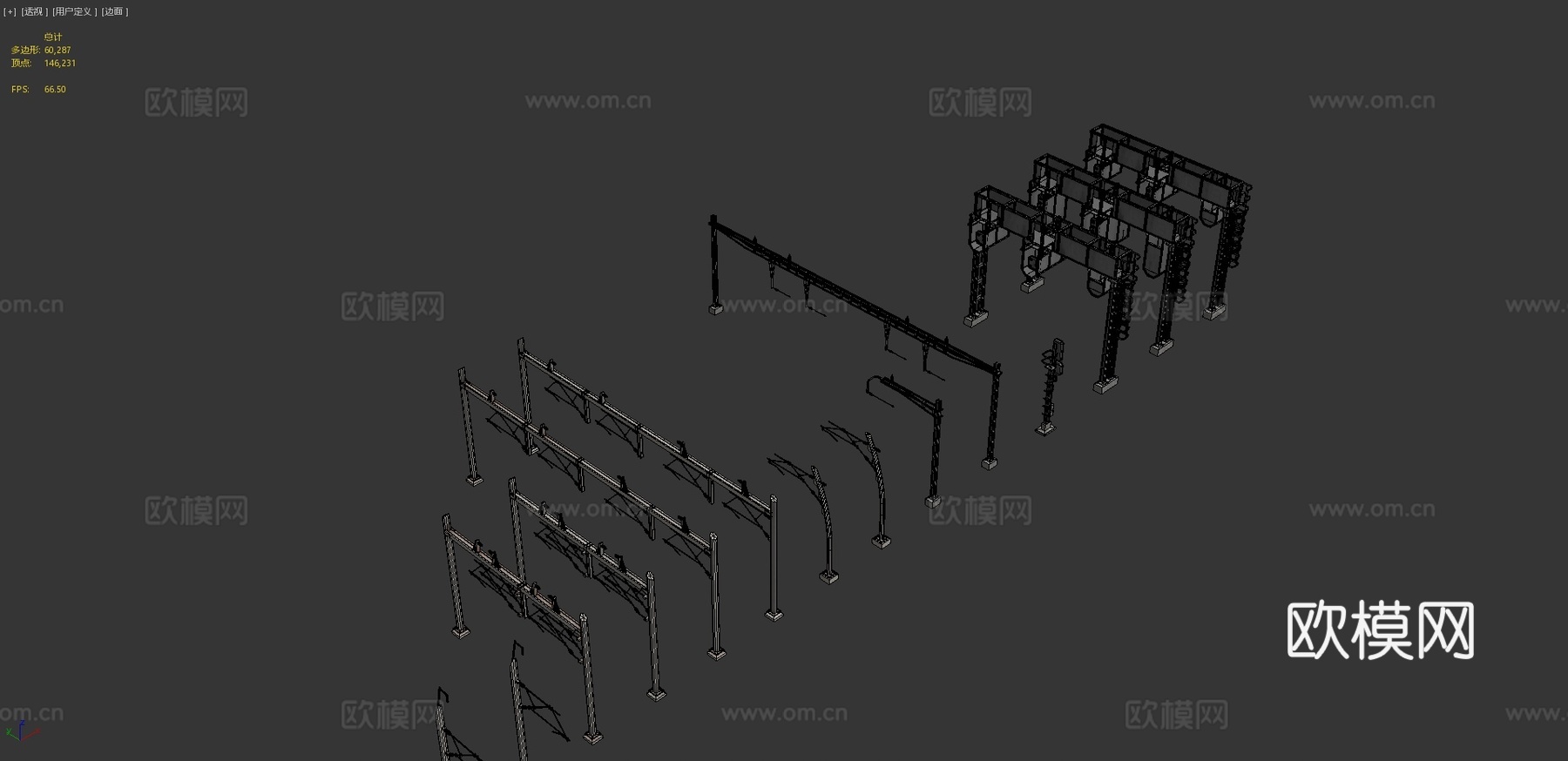 铁路电力线3d模型