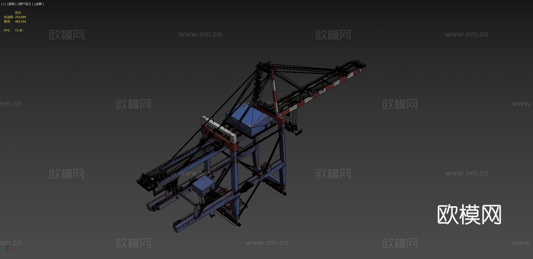 大型港口起重机 塔吊3d模型