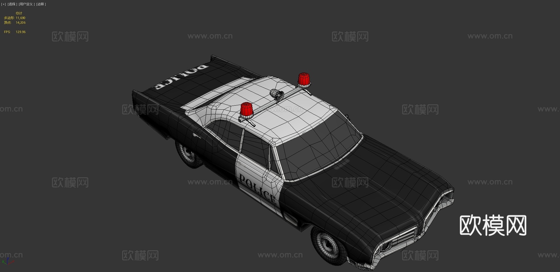 年别克野猫警车3d模型