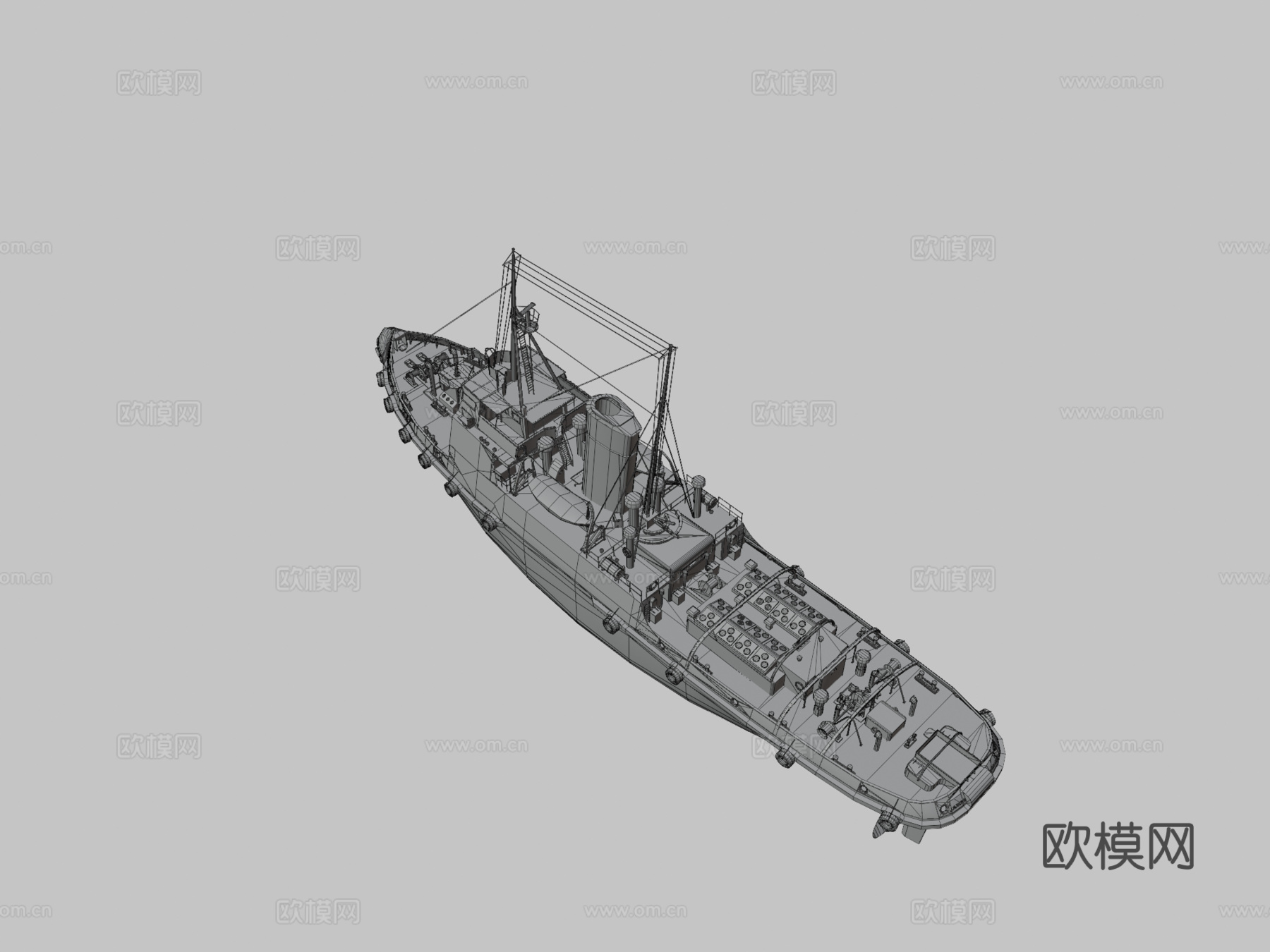 J.R.More 拖轮货船3d模型