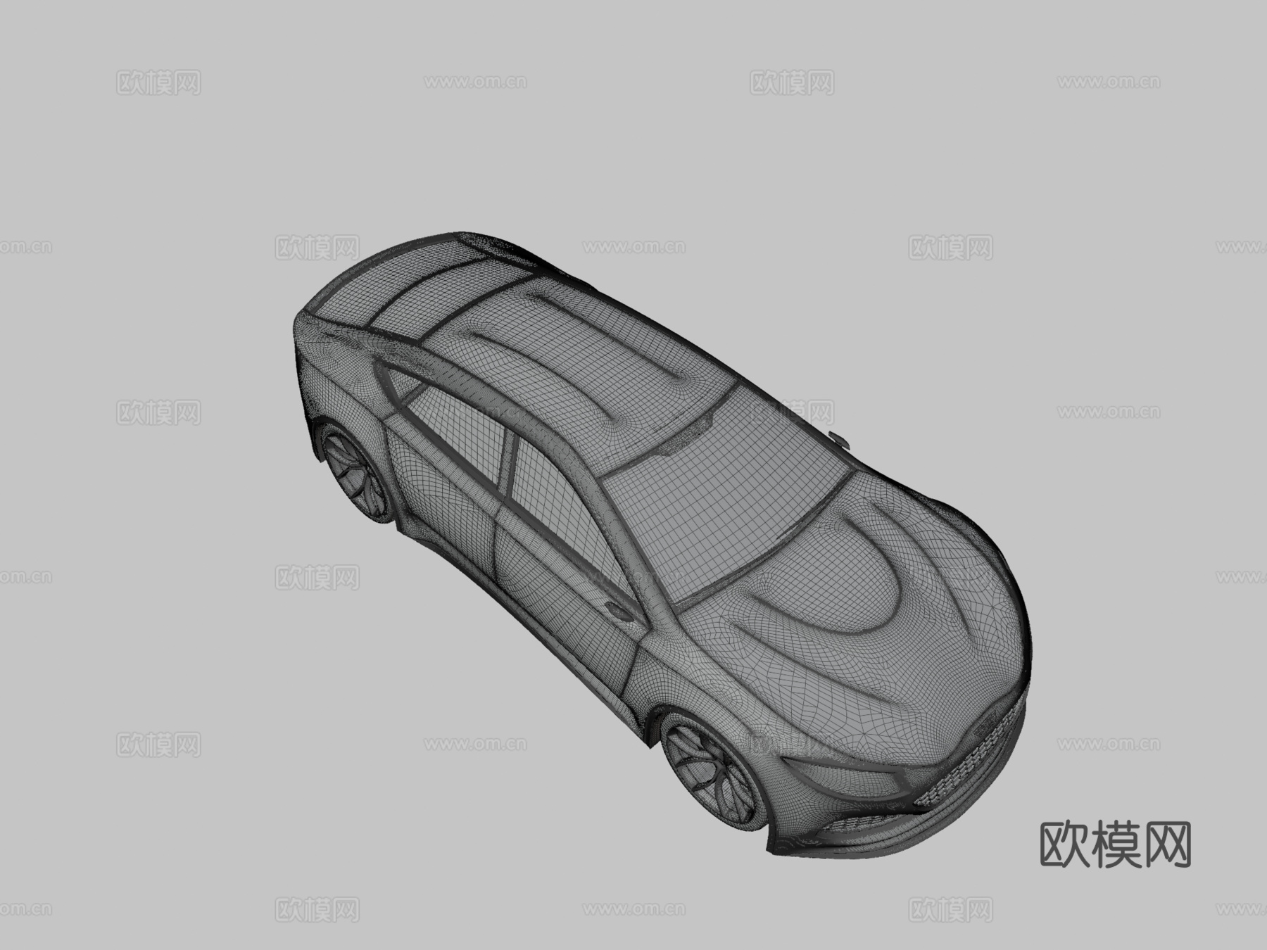 通用四门 V8 跑车3d模型