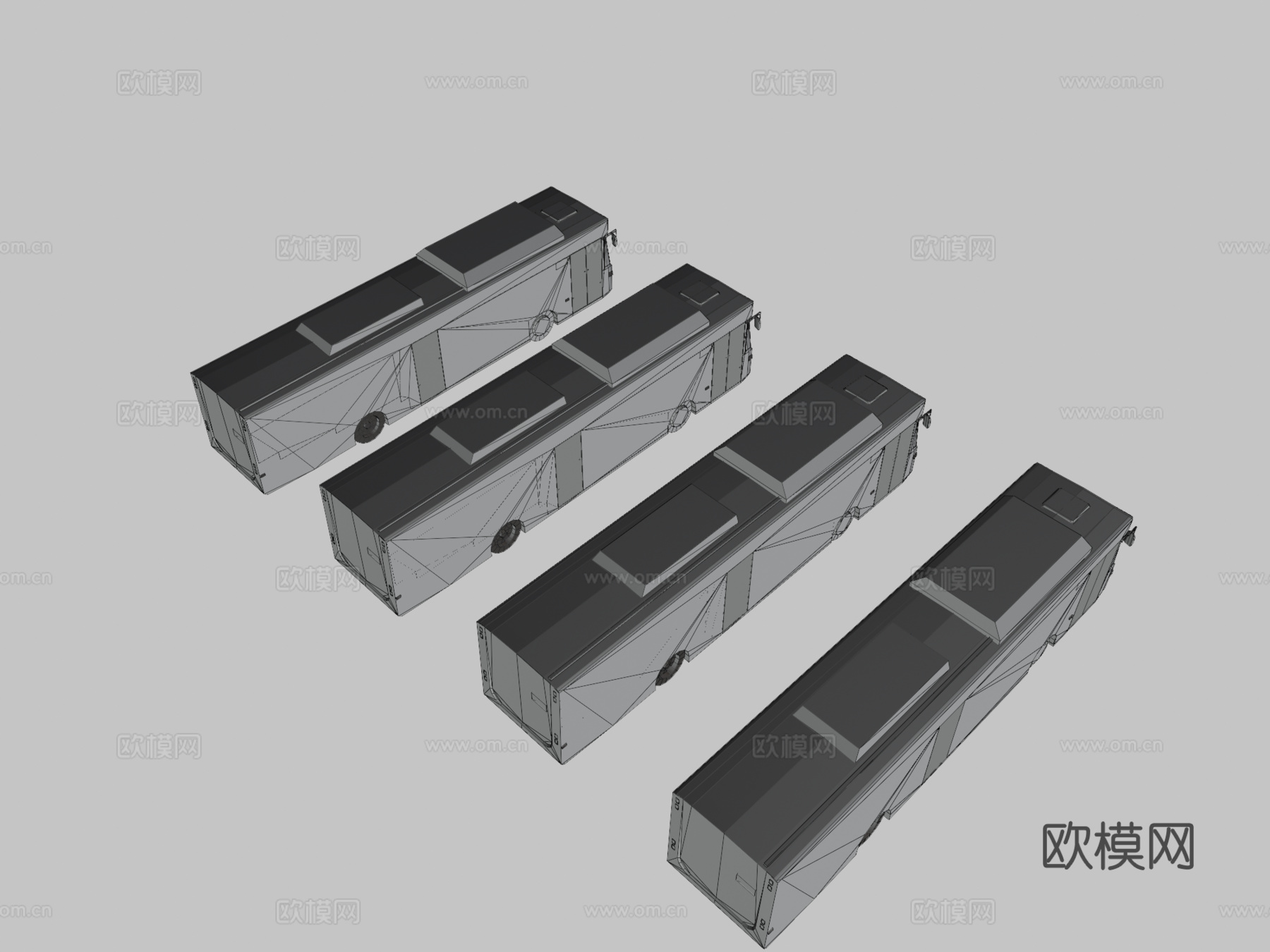 汽车 巴士 公交车3d模型