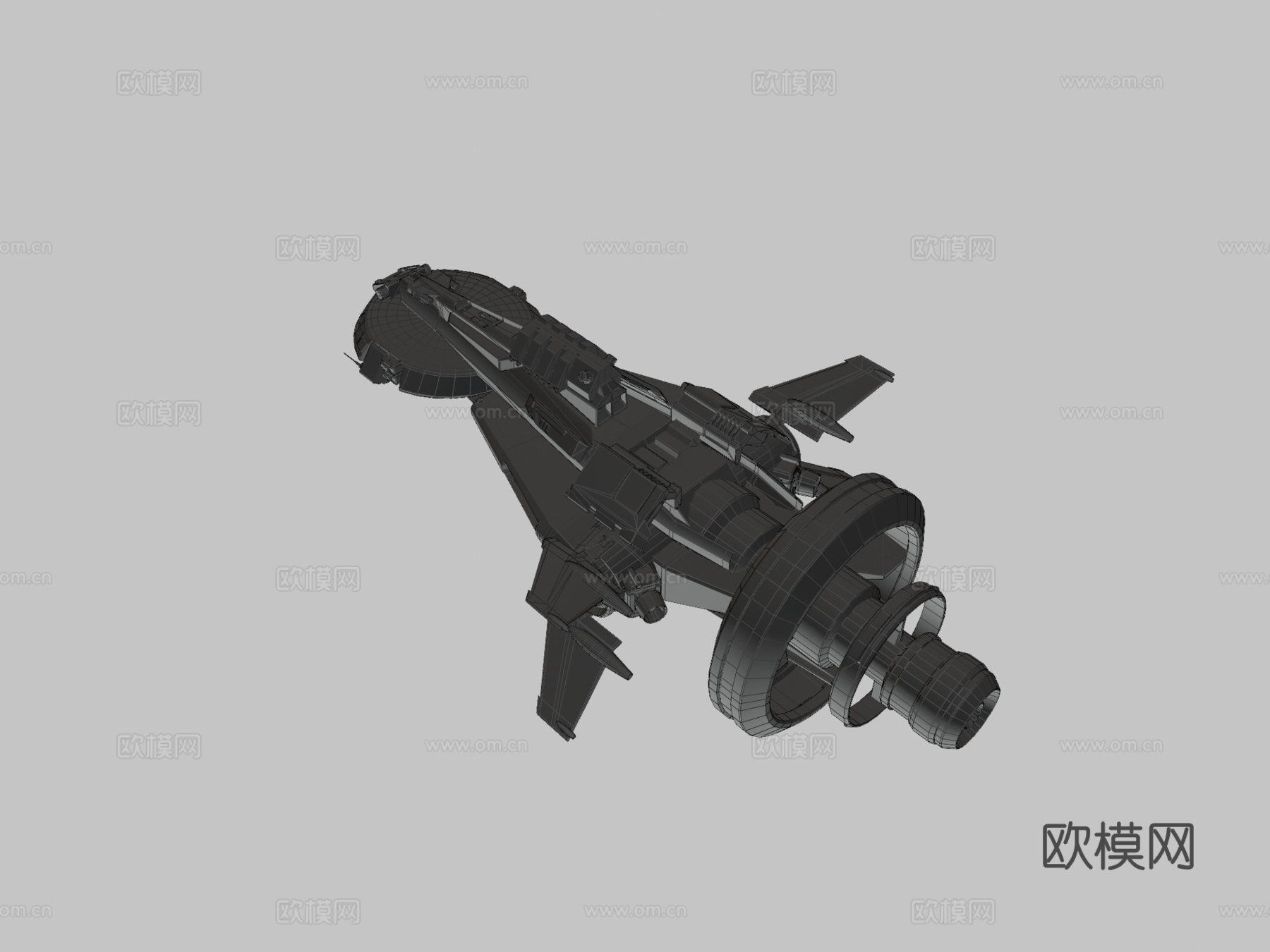 基罗斯驱逐舰太空船3d模型