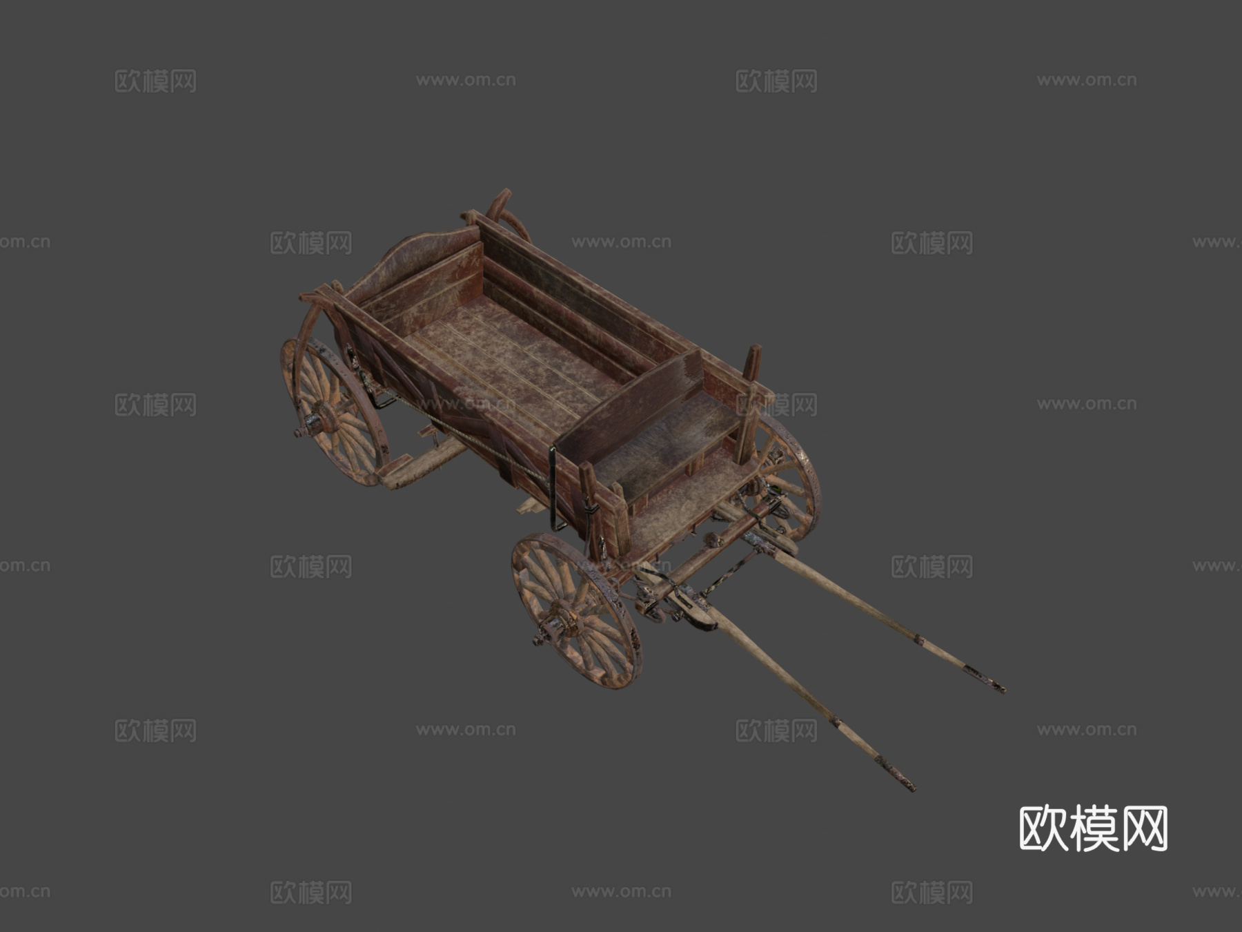 中式古代马车厢3d模型