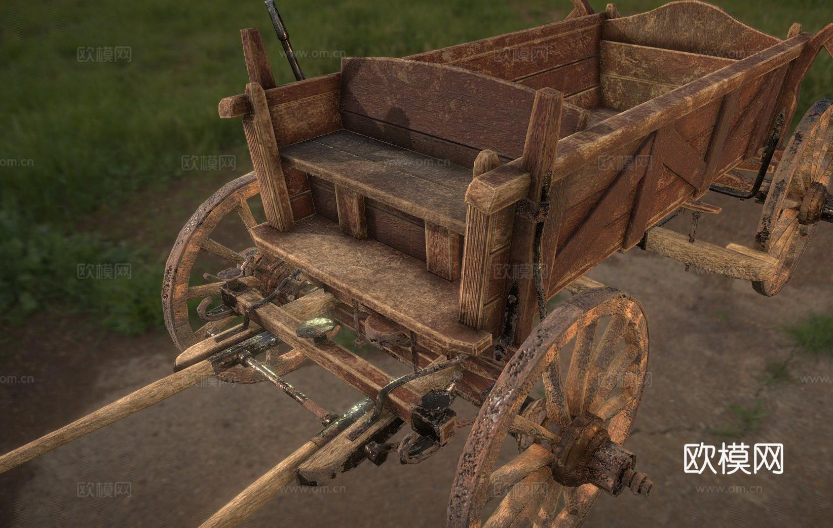 中式古代马车厢3d模型