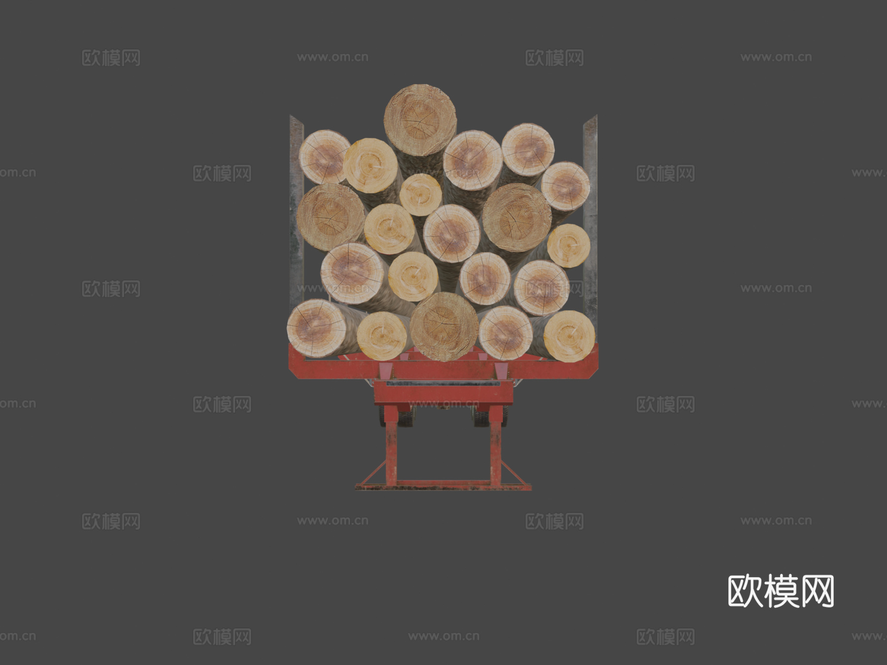 伐木拖车3d模型下载（渲染图5）