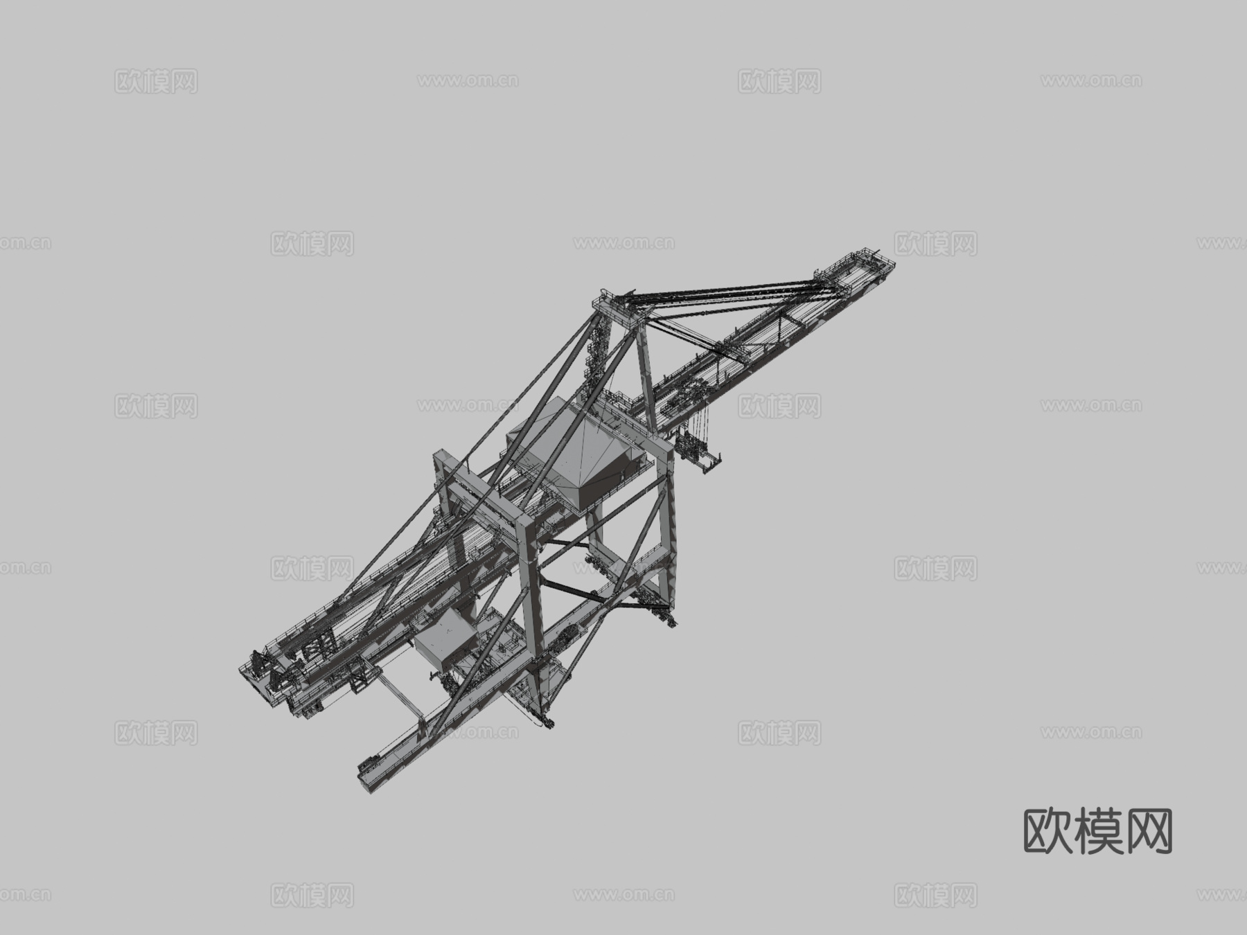 大型港口起重机 塔吊3d模型