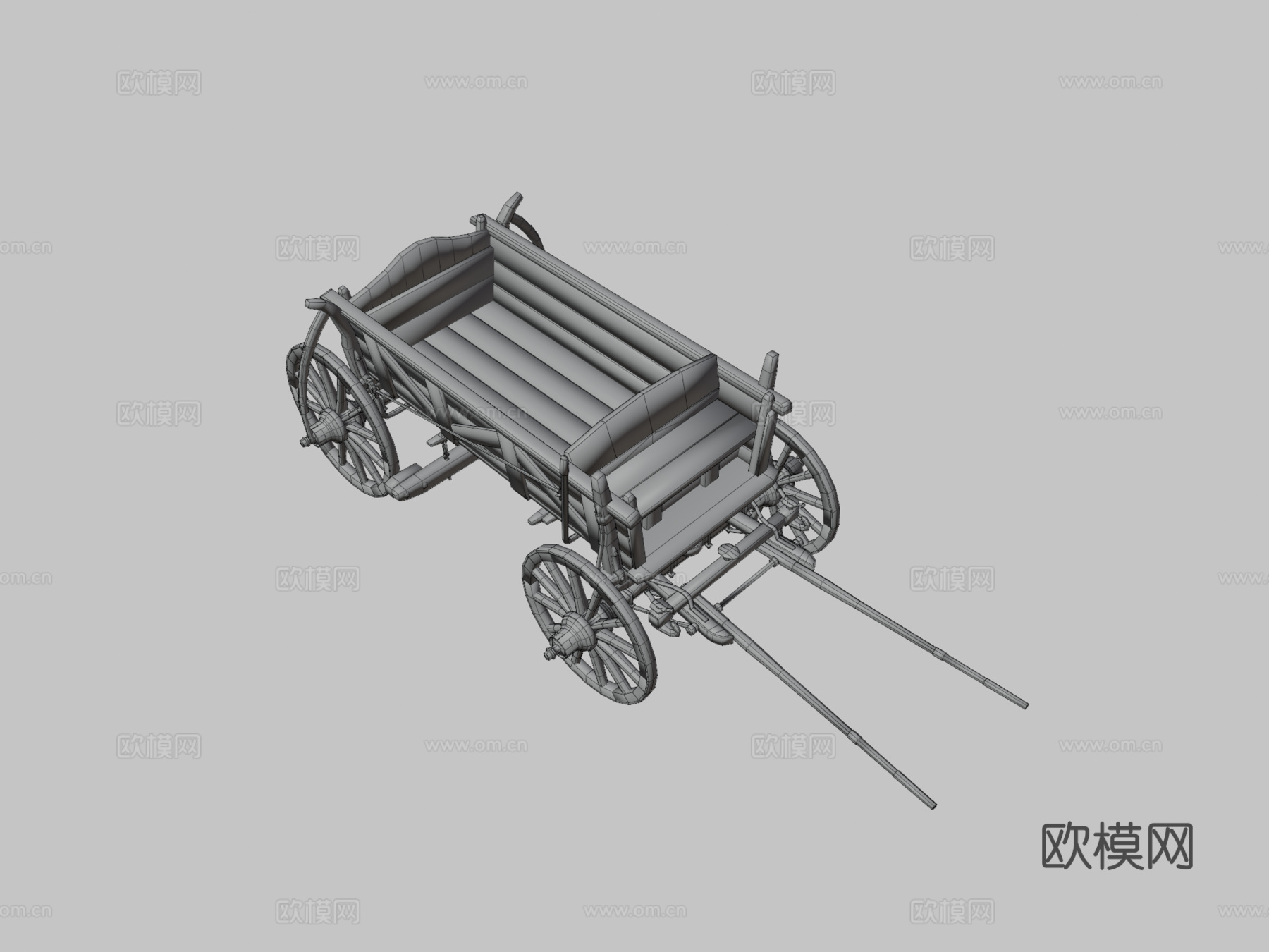 中式古代马车厢3d模型