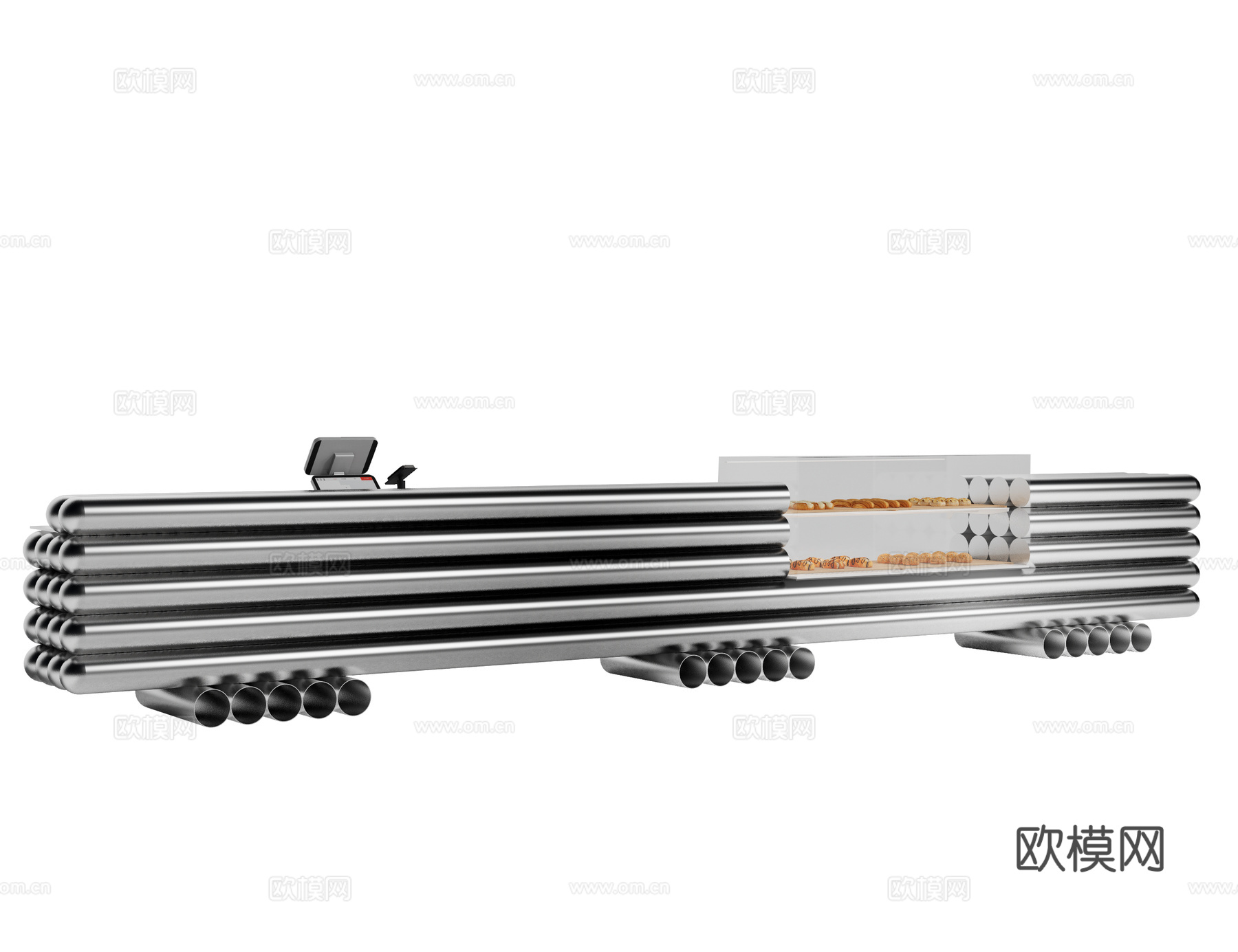 现代收银台 不锈钢收银台3d模型